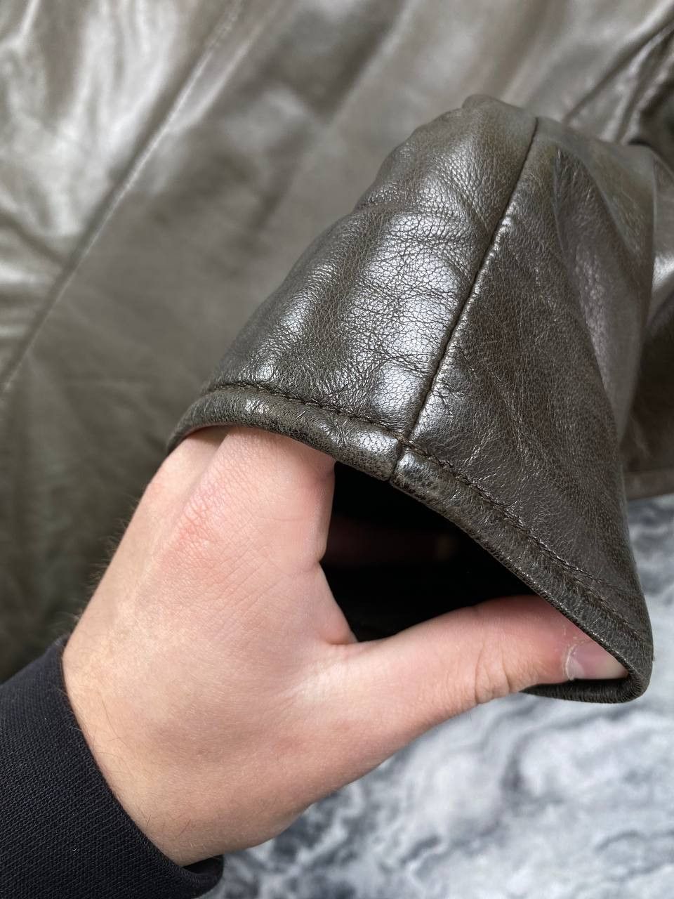 Armani Collezioni Vintage Armani Collezioni Leather Long Blazer Coat Jacket Size US L / EU 52-54 / 3 - 18 Thumbnail