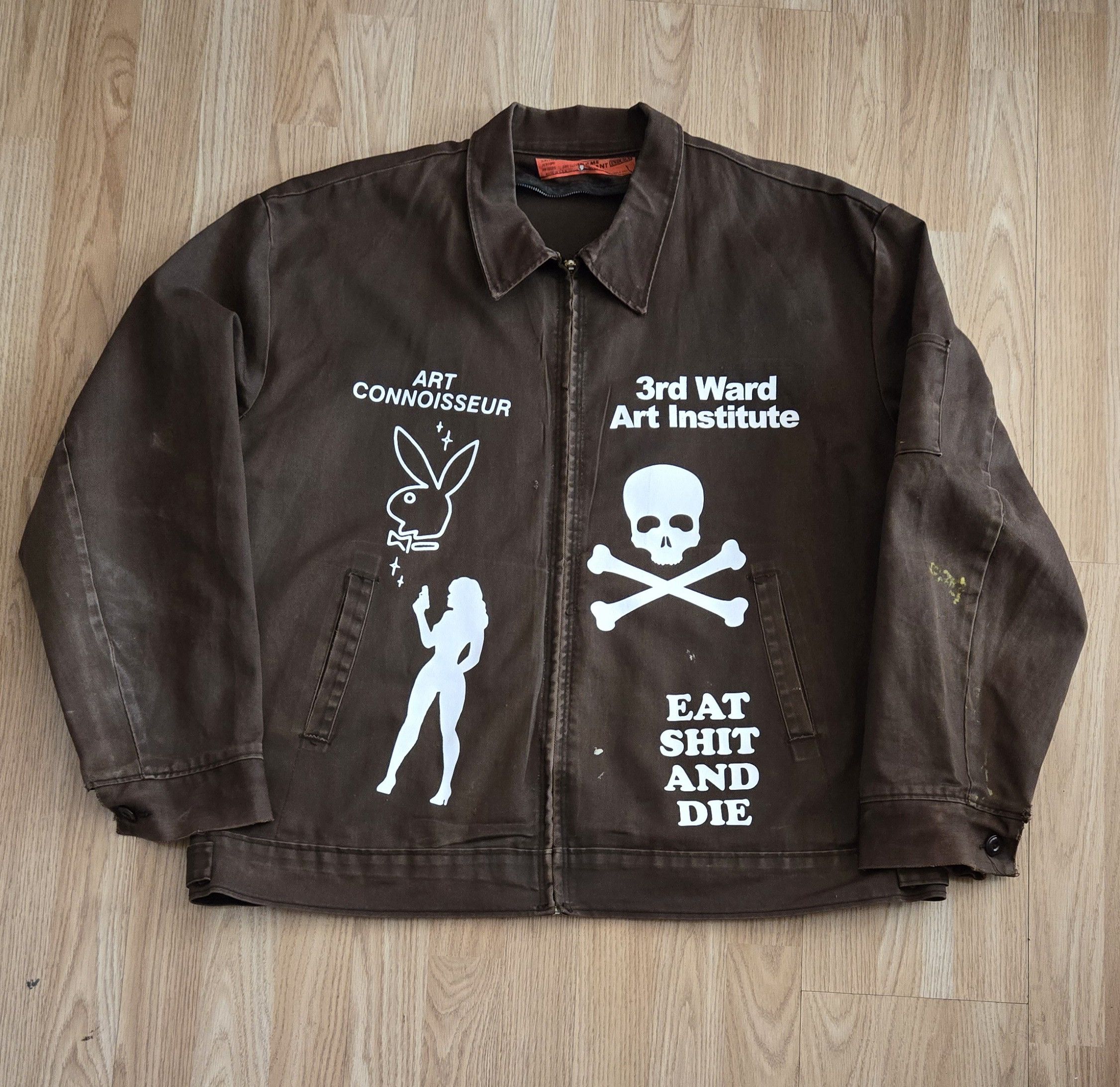 Vintage 3RD Ward Art Institute brown distressed work jacket XL Size US XL / EU 56 / 4 - 1 Thumbnail