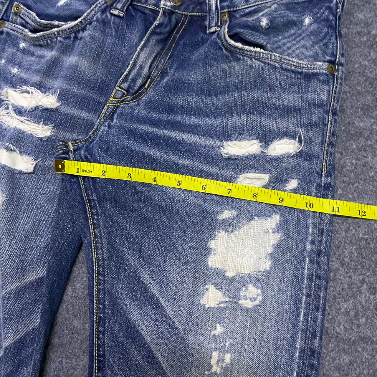 Le Grande Bleu (L.G.B.) 💥Best Offer💥Vintage Blue Blue Japan FlareDistressed Denim Size US 31 - 4 Thumbnail