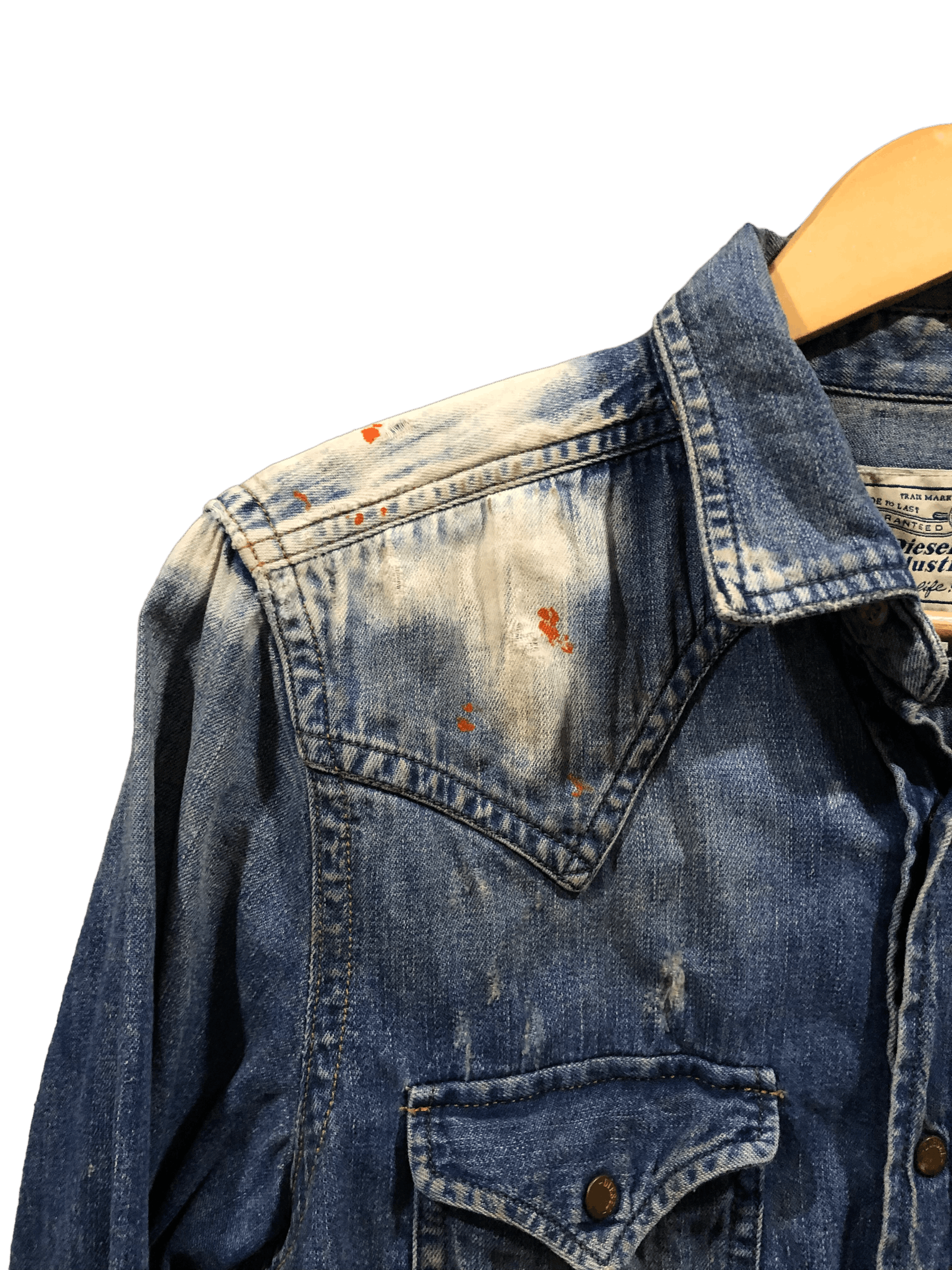 Diesel Vintage Diesel Industry Paint Splattered Denim Western Shirt Size US S / EU 44-46 / 1 - 3 Thumbnail