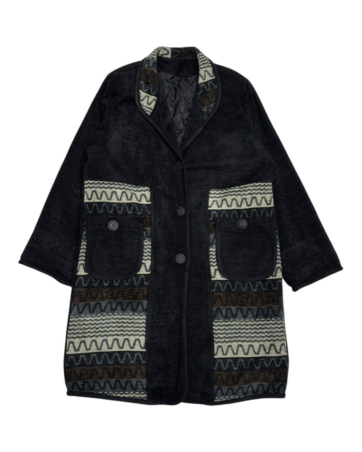 Native Vintage Tribal Pattern Wool-Blend Overcoat Boho Southwestern Size US M / EU 48-50 / 2 - 1 Thumbnail