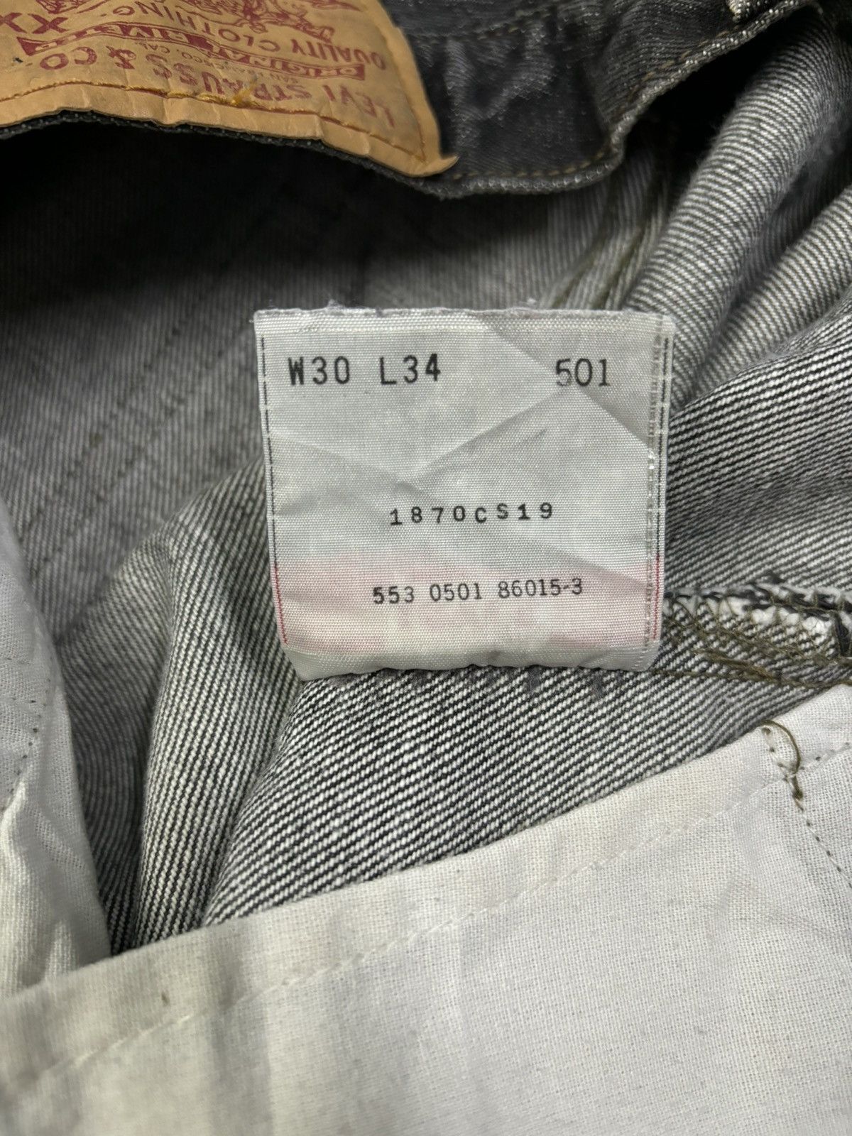 Levi's Vintage 90s Levis 501 Black Faded Loose Fit Distressed Jeans Size US 30 / EU 46 - 23 Thumbnail