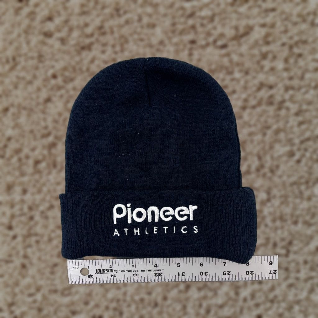 Vintage Pioneer Athletics Beanie Toque Adult One Size Blue Knit Embroidered 100% Acrylic Size ONE SIZE - 1 Thumbnail