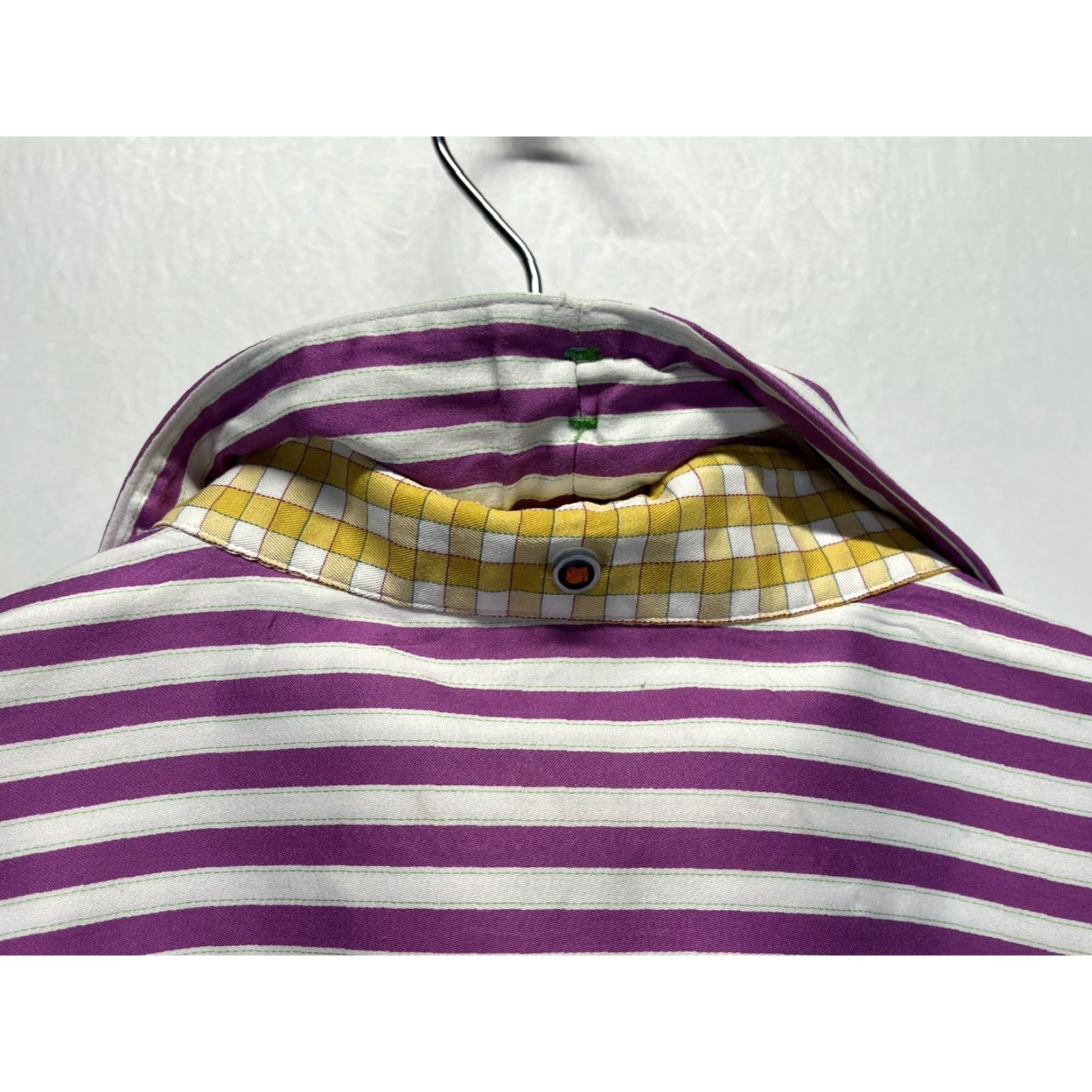 Robert Graham ROBERT GRAHAM Striped Button-Up Shirt XL Mens Purple White Flip Cuff Casual Business Size US XL / EU 56 / 4 - 5 Thumbnail