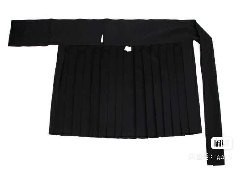 Yohji Yamamoto Yohji Yamamoto size 3 Black strappy wool pleated half skir Size 25" / US 0 / IT 36 - 4 Thumbnail