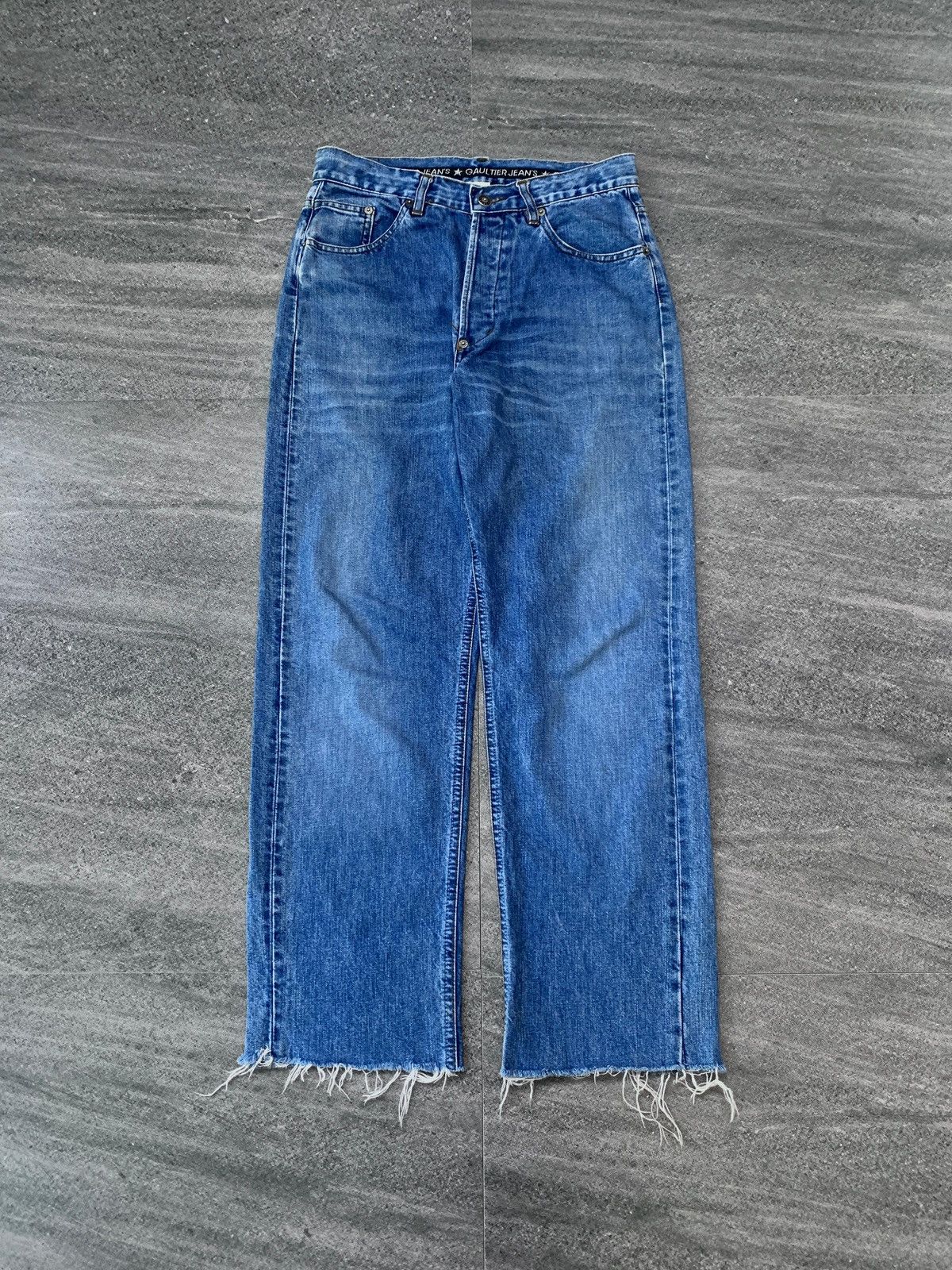 Jean Paul Gaultier 90s Denim Jeans with Raw Hem Size US 30 / EU 46 - 2 Thumbnail