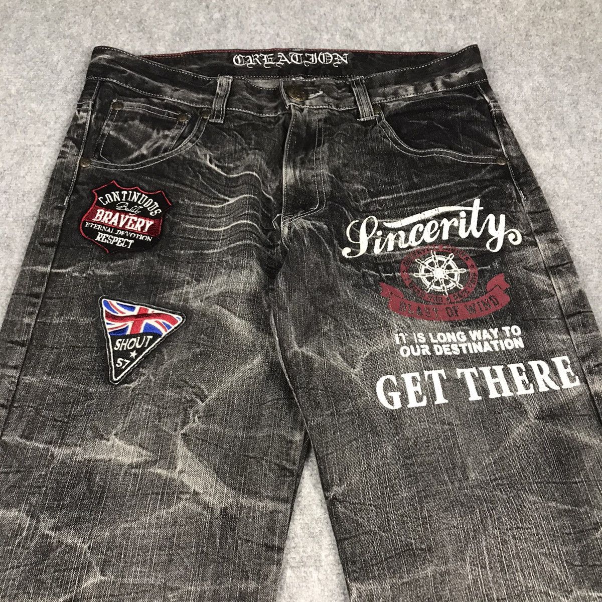 Japanese Brand BLACK FADED DENIM BELUXE CREATE BAGGY DENIM PANTS 136 Size US 32 / EU 48 - 3 Thumbnail