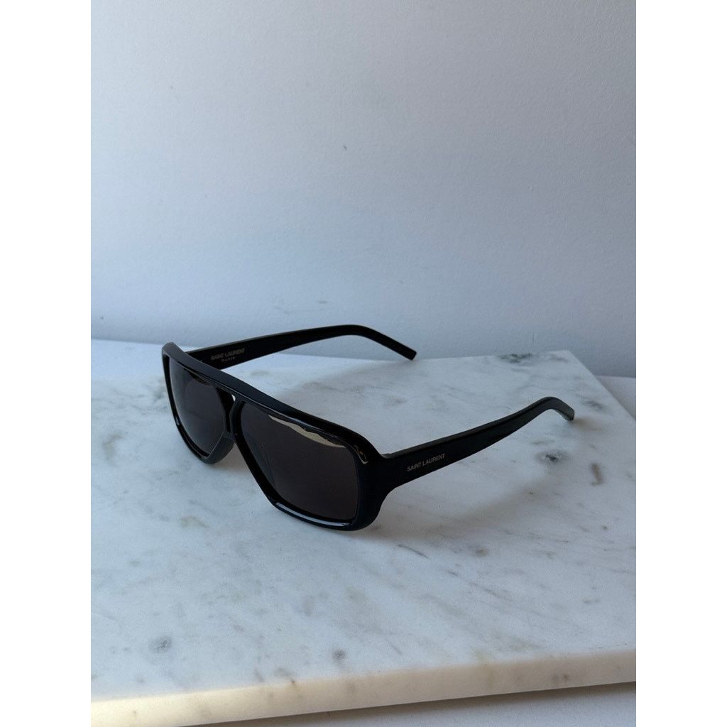 Saint Laurent Paris NEW Saint Laurent SL569Y Black Aviator Pilot Sunglasses Size ONE SIZE - 8 Thumbnail
