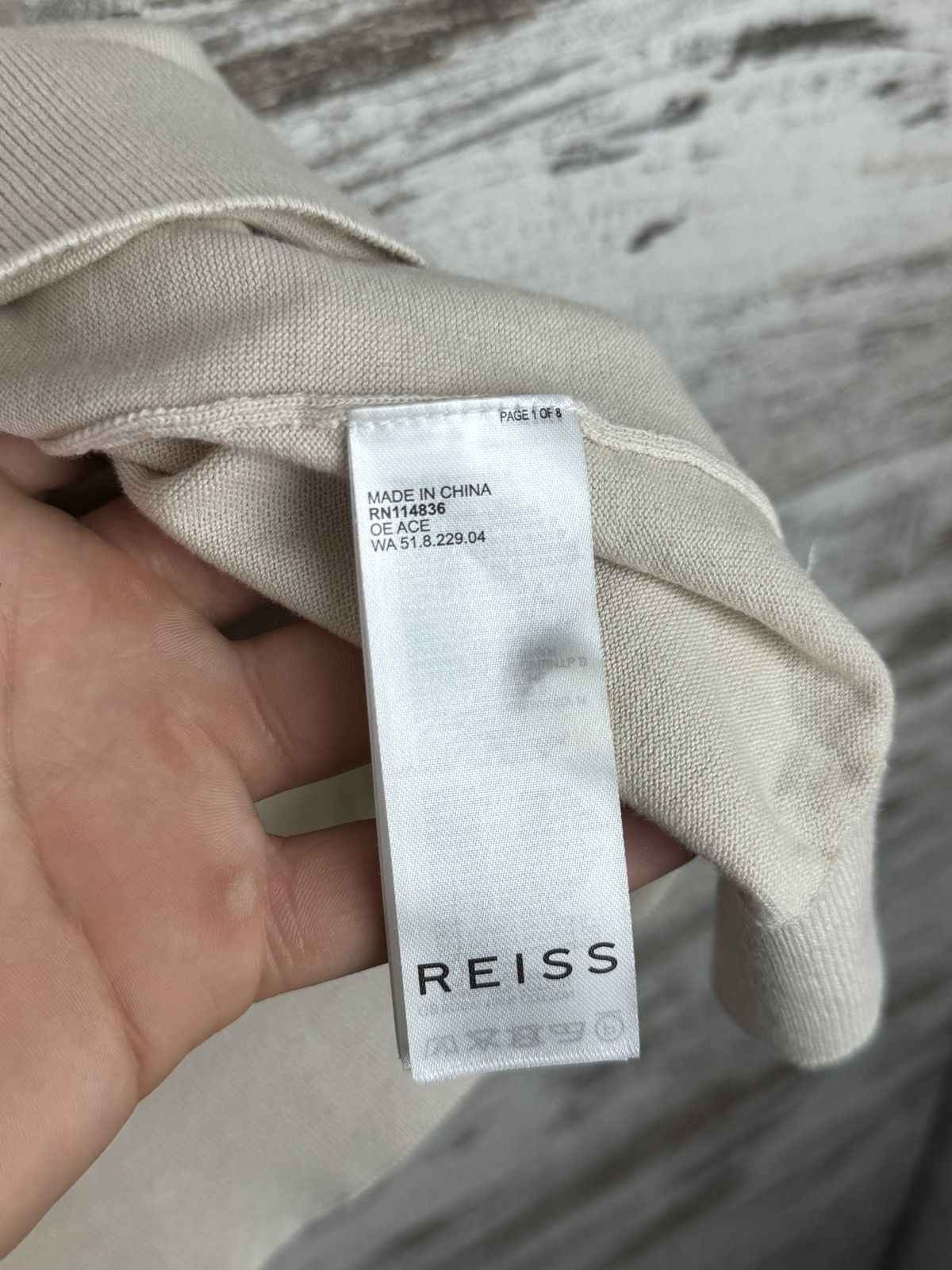 Reiss Mens Reiss polos luxury beige T-shirt tee old money tee Size US XL / EU 56 / 4 - 5 Thumbnail