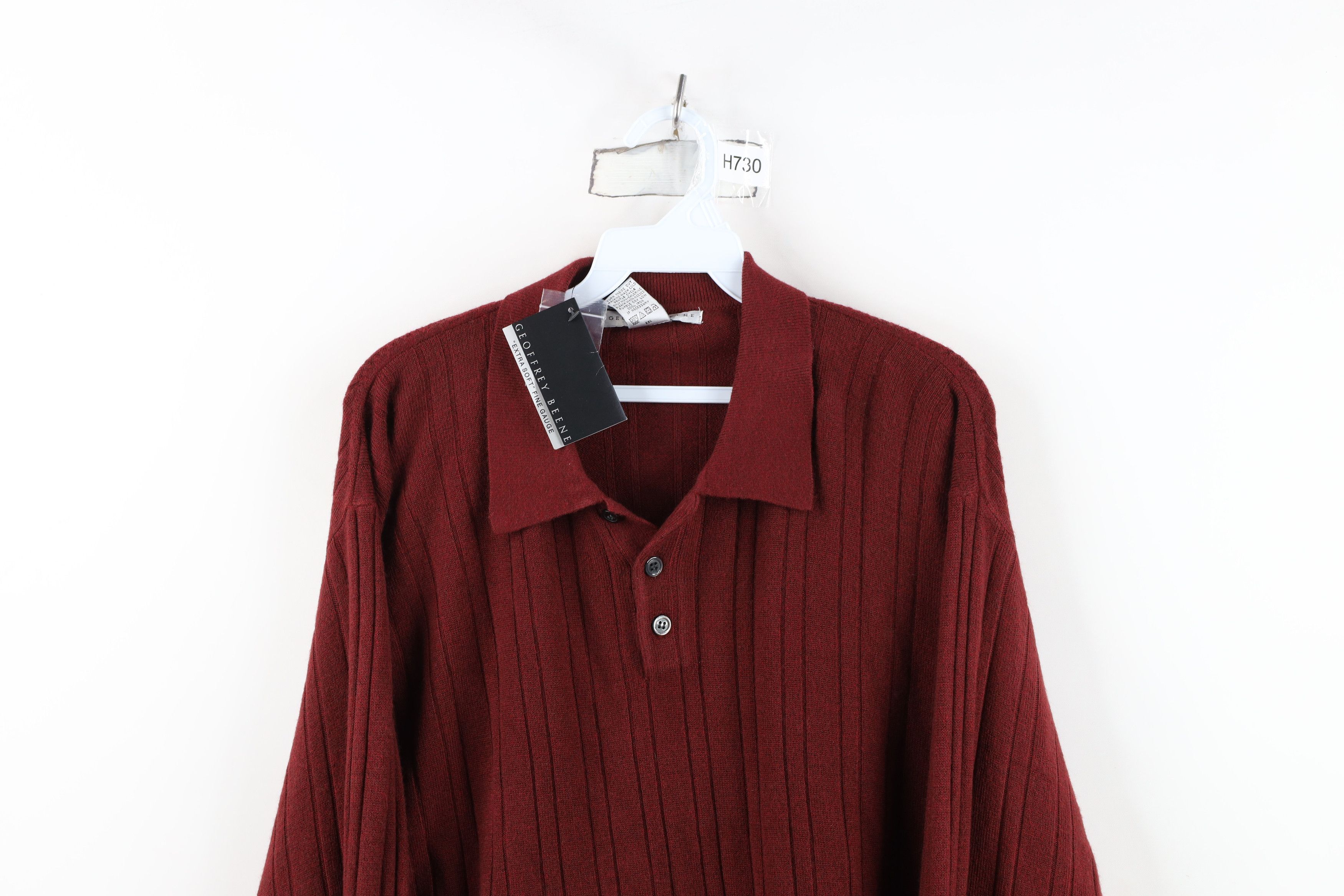 Vintage Deadstock Vintage 90s Streetwear Ribbed Collared Sweater Size US L / EU 52-54 / 3 - 2 Thumbnail
