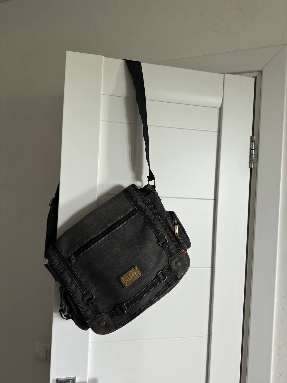 image of Avant Garde x Diesel 90's Diesel Vintage Multipocket Washed Canvas Crossbody Bag in Khaki, Men's