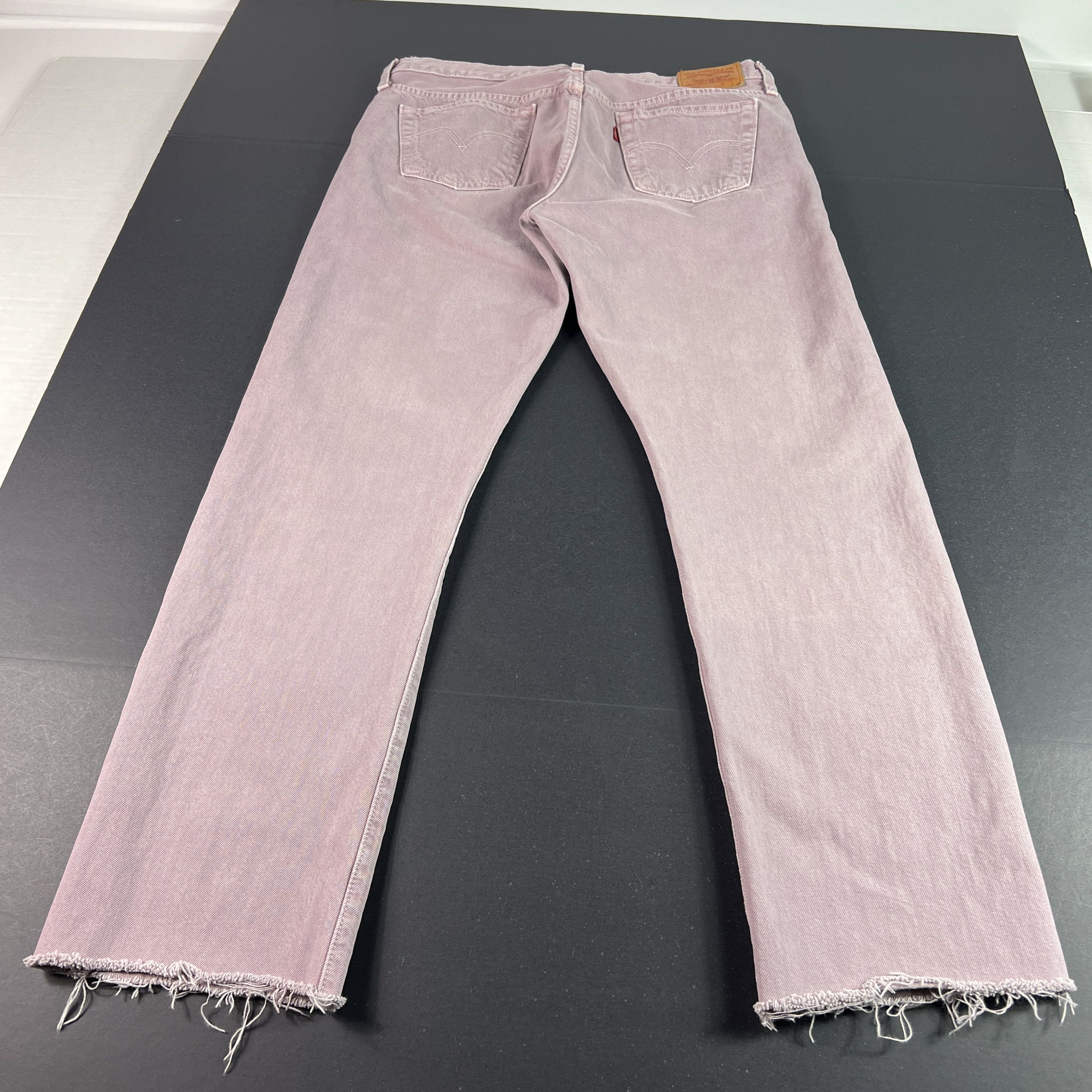 Levi's Y2K Levis Jeans Mid Rise Ankle Straight Purple Raw Hem Denim Size 29" - 12 Thumbnail