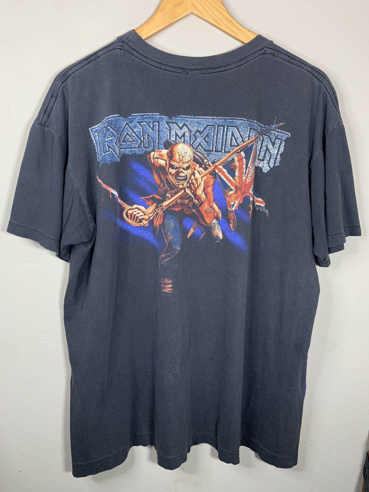 Band Tees *RARE* Vintage 90s Iron Maiden Aces High Single Stitch Shirt Size US XL / EU 56 / 4 - 2 Thumbnail