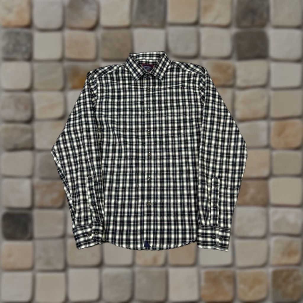 UNTUCKit UNTUCKit Shirt Mens Medium Beige Black Cotton Button Up Plaid Size US M / EU 48-50 / 2 - 1 Thumbnail