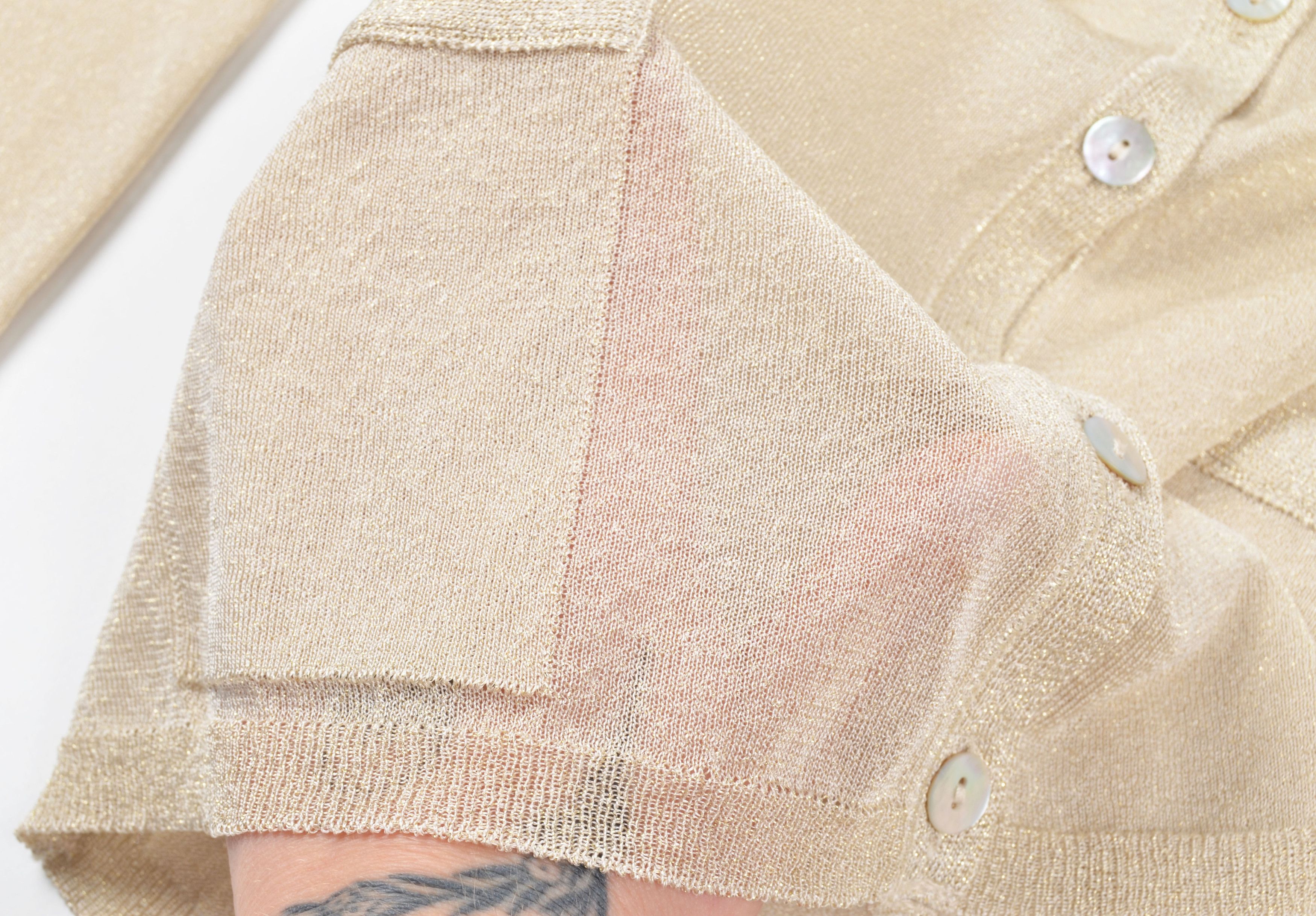 Max Mara Vintage Max Mara Sheer Sparkle V-Neck Cardigan Size M / US 6-8 / IT 42-44 - 10 Thumbnail