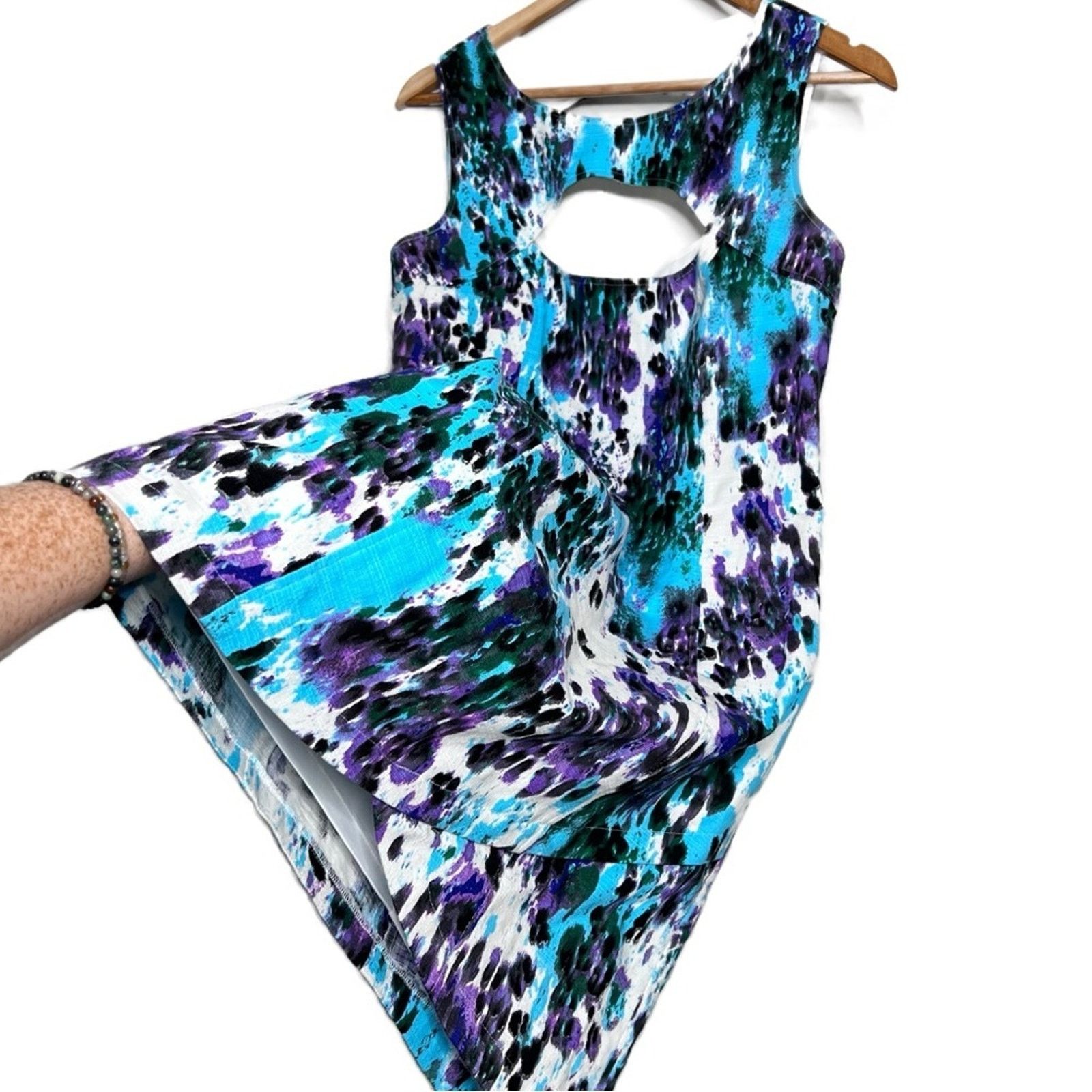 Guess GUESS Women's Shift Peekaboo Neckline Paint Splatter Dress Size XL / US 12-14 / IT 48-50 - 5 Thumbnail