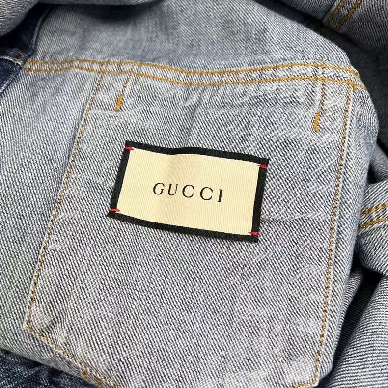 Gucci Gucci Make an old embroidered cat letter denim jacket 2502- Size US L / EU 52-54 / 3 - 6 Thumbnail