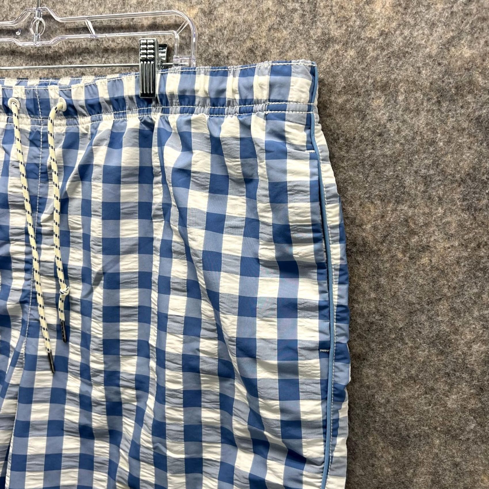 Tommy Bahama Tommy Bahama Shorts Men 2XL Blue Drawstring Checkered Trunks Swimwear Casual Beachwear Size US 39 - 4 Thumbnail