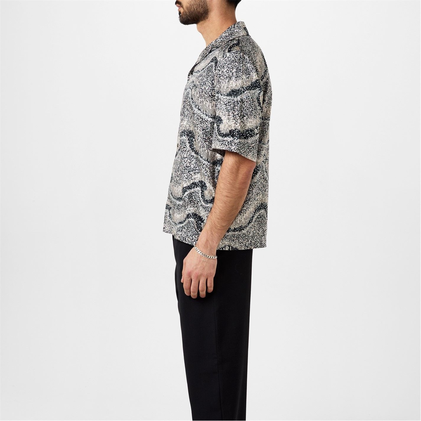 Amiri AMIRI Silk Short-Sleeve Embellished Shirt Size US L / EU 52-54 / 3 - 3 Thumbnail
