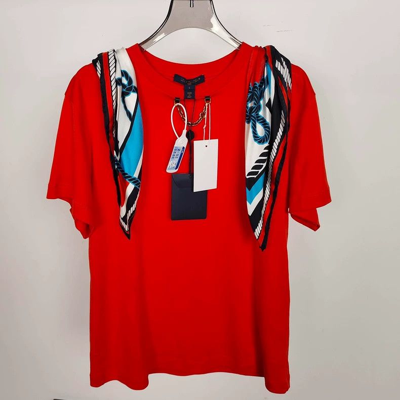 Louis Vuitton Louis Vuitton Red nautical print contrast scarf short slee Size S / US 4 / IT 40 - 1 Thumbnail