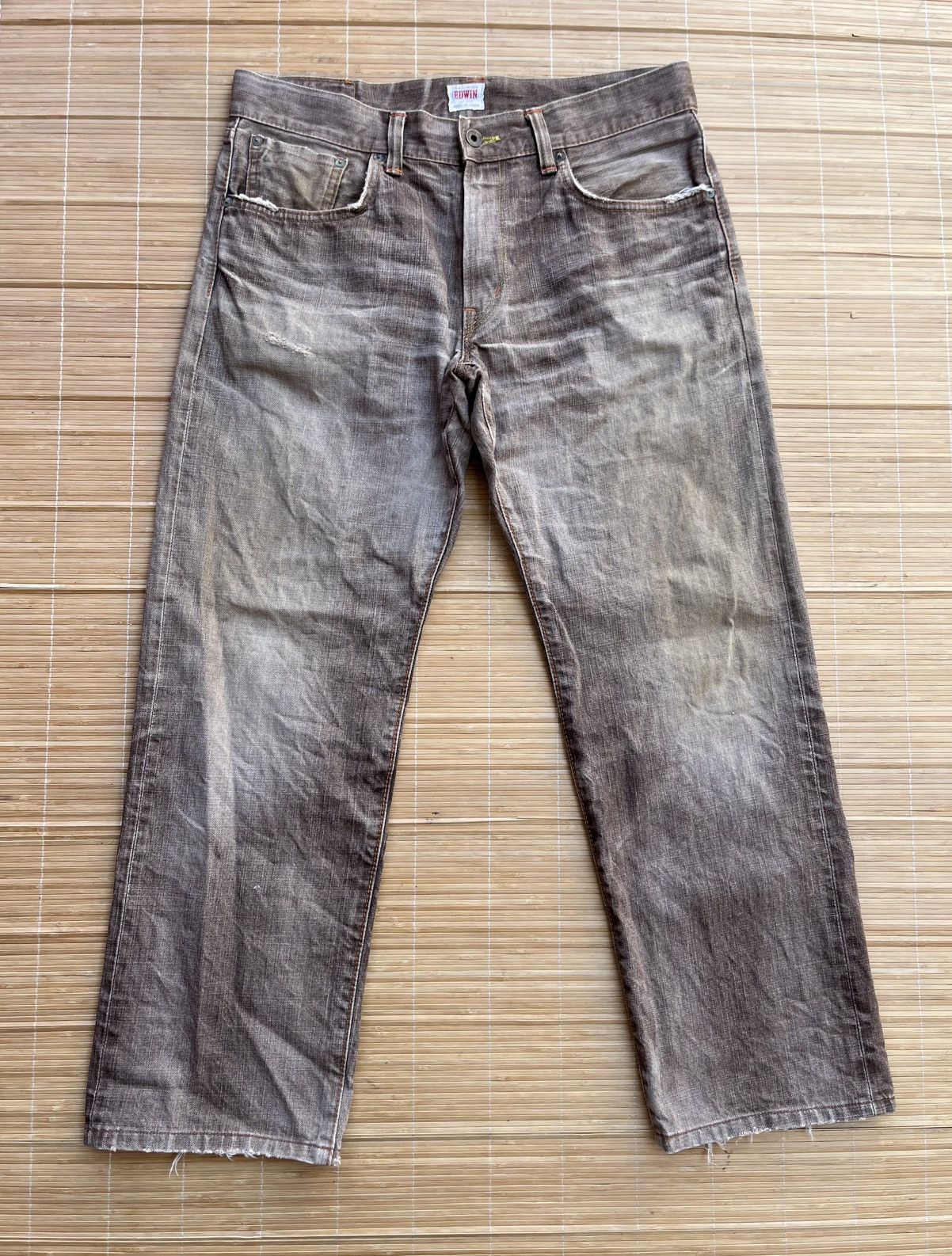 Edwin Vintage Edwin 505zx selvedge denim distress Size US 35 - 1 Thumbnail