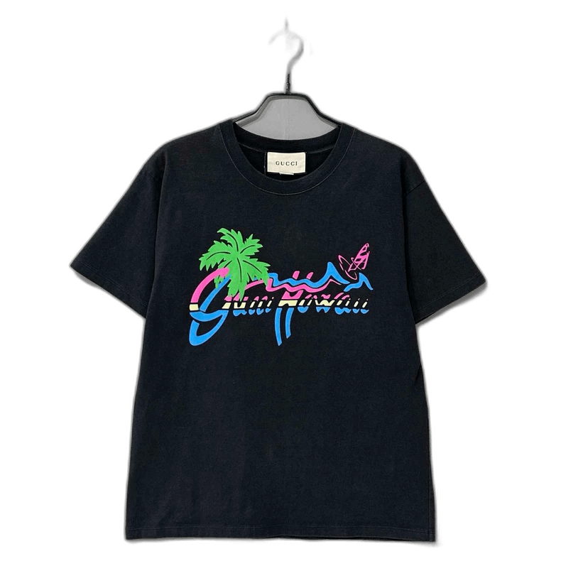 Gucci Black Hawaiian Logo Short Sleeve TShirt-2505 Size XS / US 0-2 / IT 36-38 - 1 Thumbnail