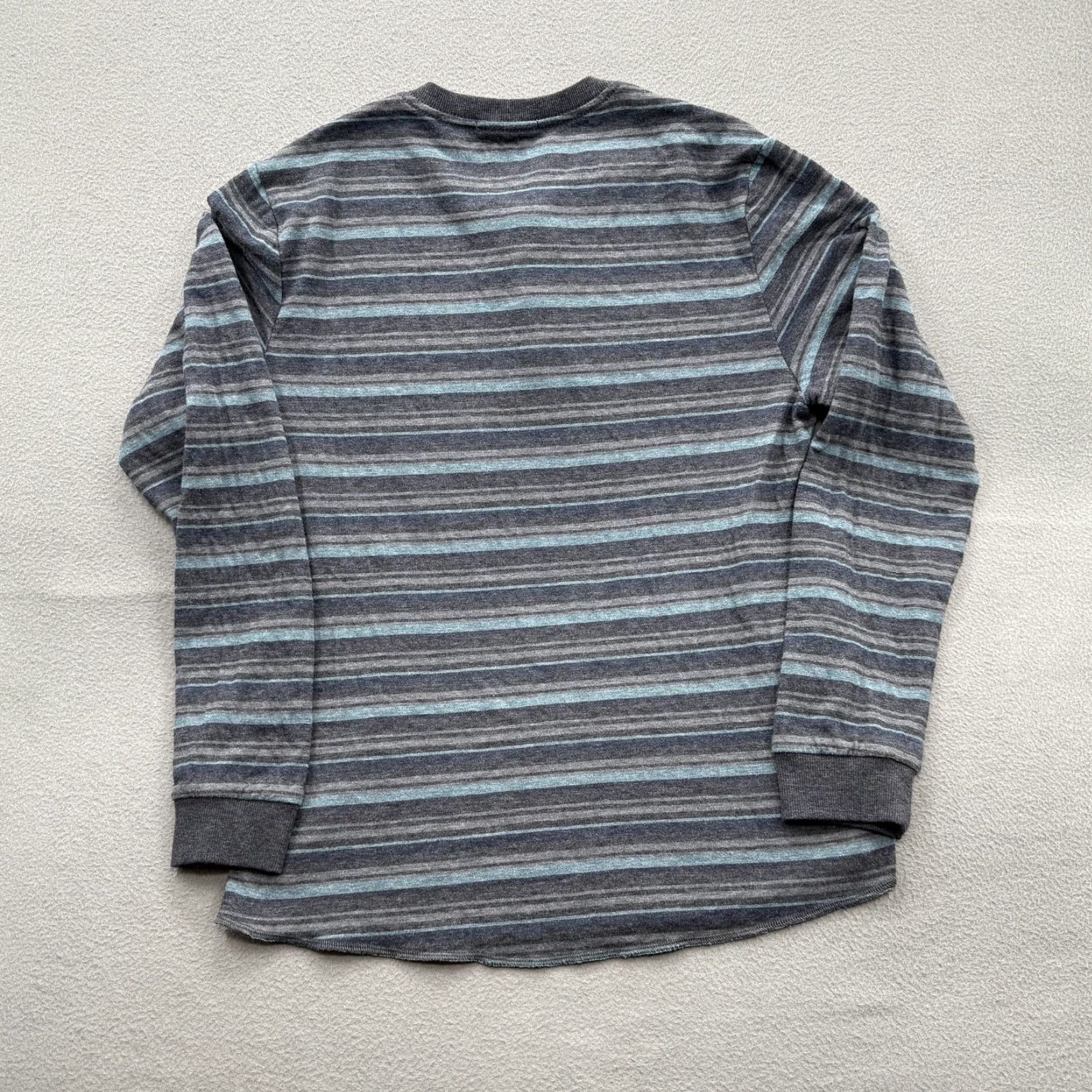 Marine Layer Marine Layer Shirt Mens M Gray Blue Striped Long Sleeve Henley Modal Soft Shirt Size US M / EU 48-50 / 2 - 2 Thumbnail