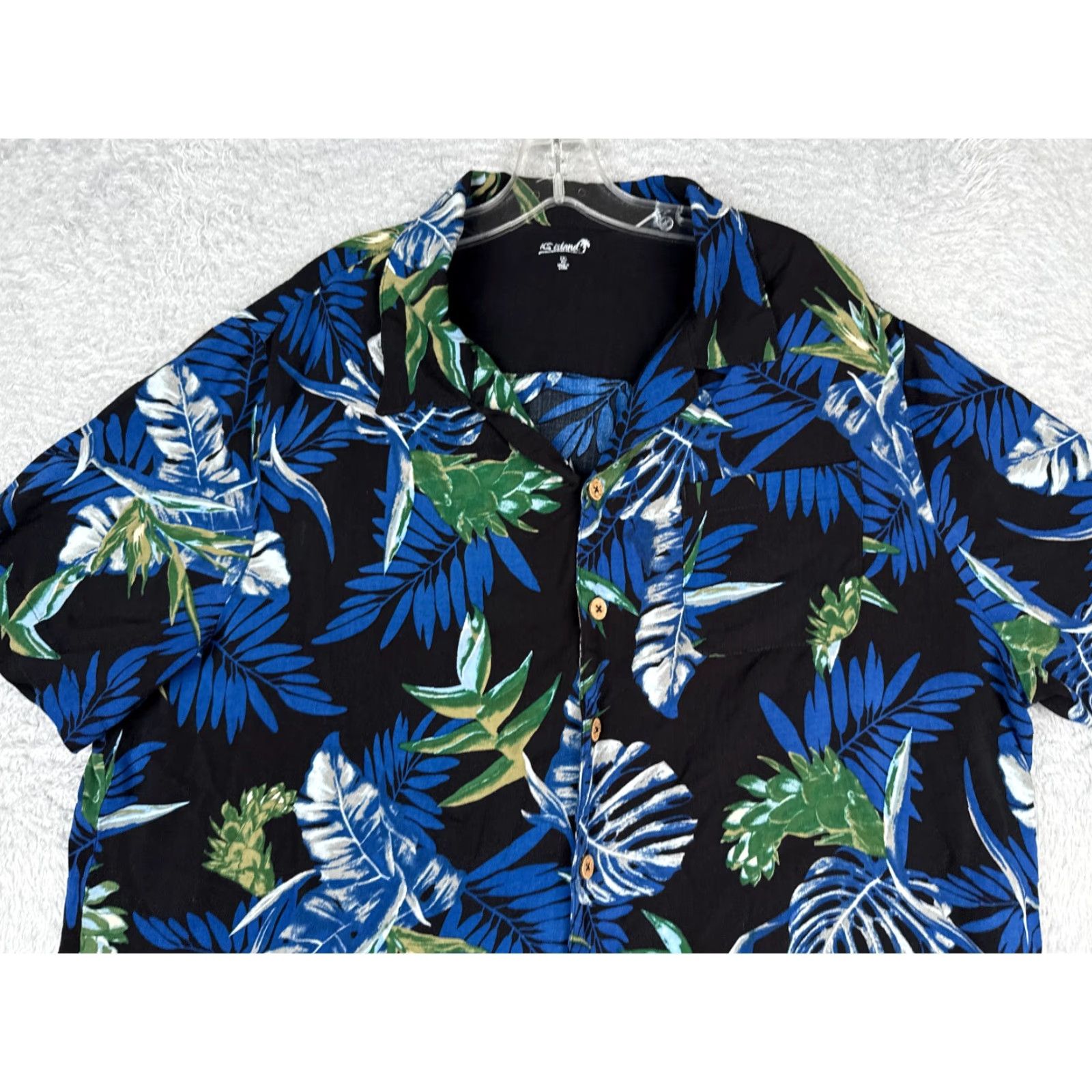 Vintage KINGSIZE Island Shirt Adult 2XL Black Floral 100% Rayon Hawaiian Button-Up Shirt Size US XXL / EU 58 / 5 - 4 Thumbnail