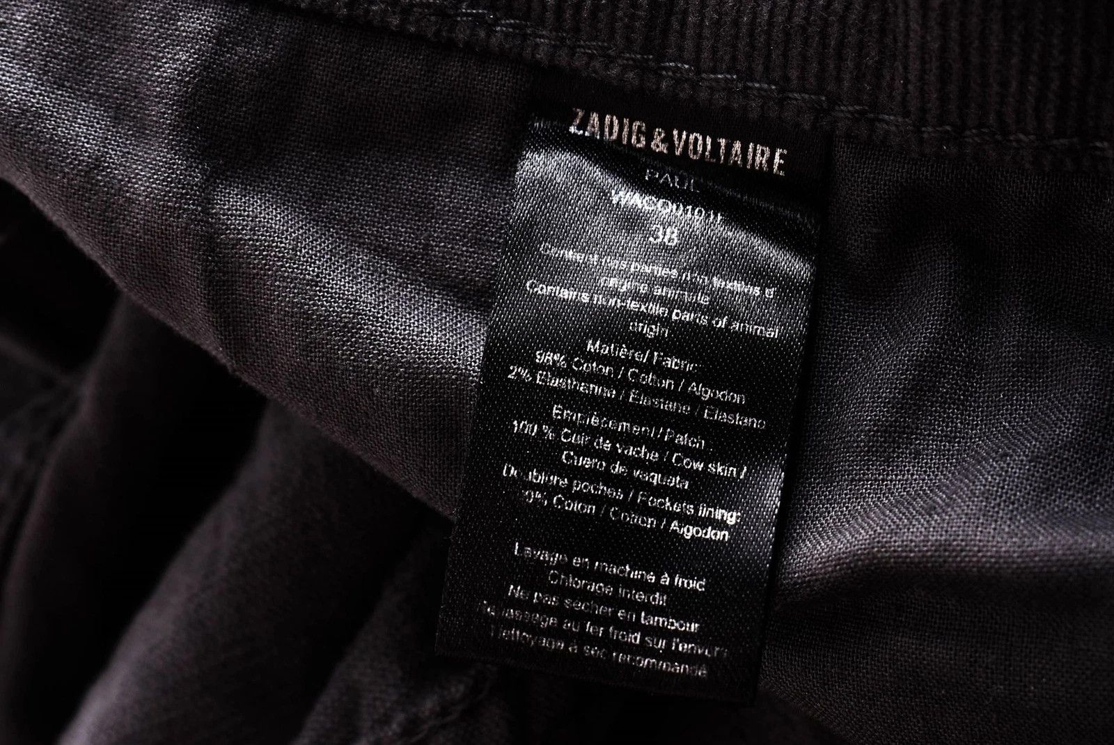 Zadig & Voltaire Women's Zadig & Voltaire Peace Gray Corduroy Jeans W33 L32 Size 31" - 8 Thumbnail