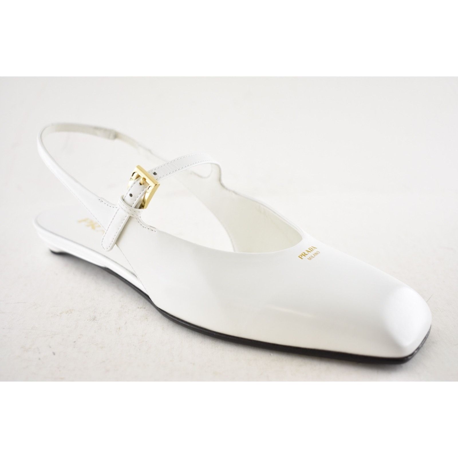 Prada Prada White Leather Square Toe Mary Jane Ballet Flat 40 Size US 10 / IT 40 - 6 Thumbnail