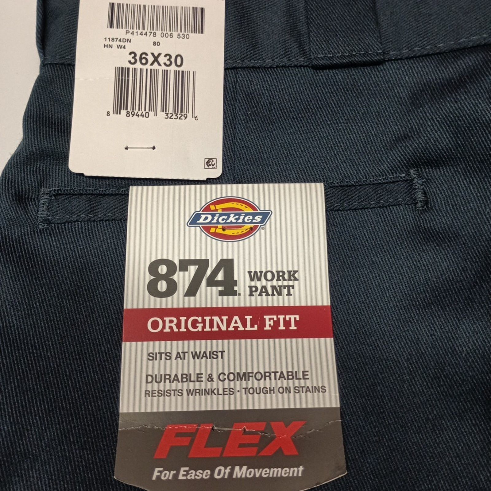 Dickies Dickies 874 Work Pants Men's 36x30 Flex Blue Original Fit Size US 36 / EU 52 - 2 Thumbnail