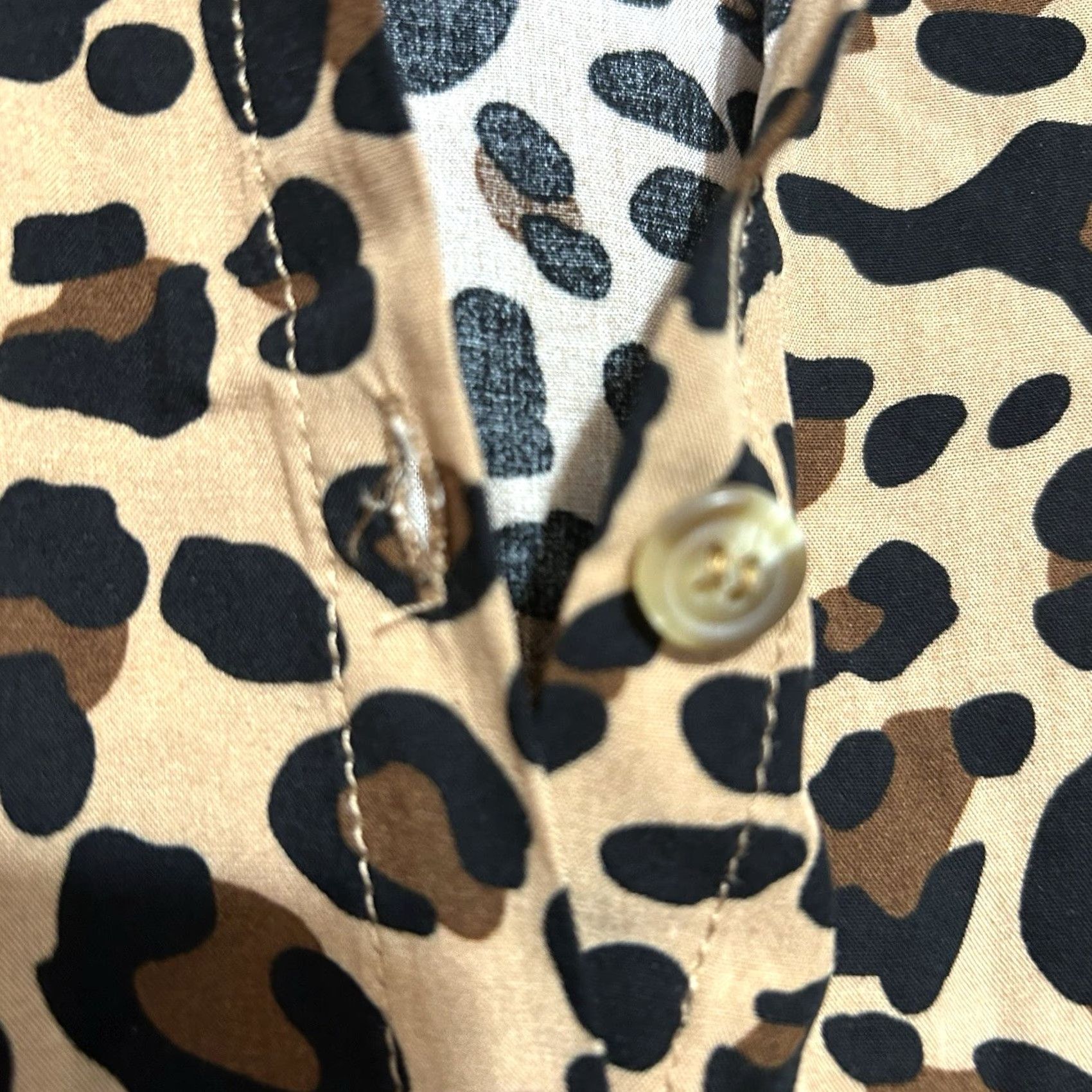 Shein SHEIN Leopard Print Dress Women Small V Neck Tie Waist Button Front Short Sleeve Maxi Summer Casual Womens Size 28" / US 6 / IT 42 - 7 Thumbnail