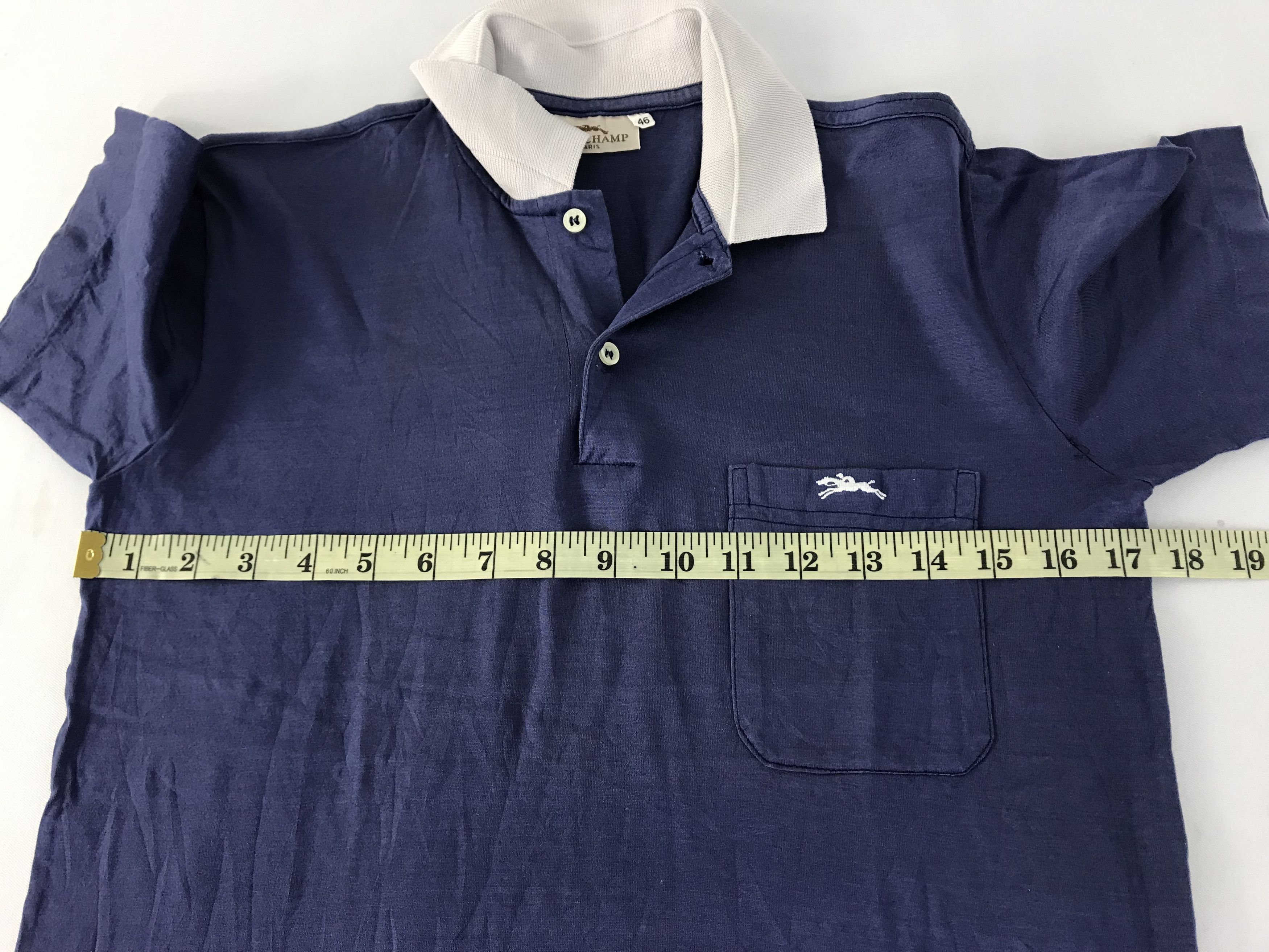 Longchamp 90s Longchamp Paris Polo Tee Plain Single Pocket Design Size US S / EU 44-46 / 1 - 8 Thumbnail