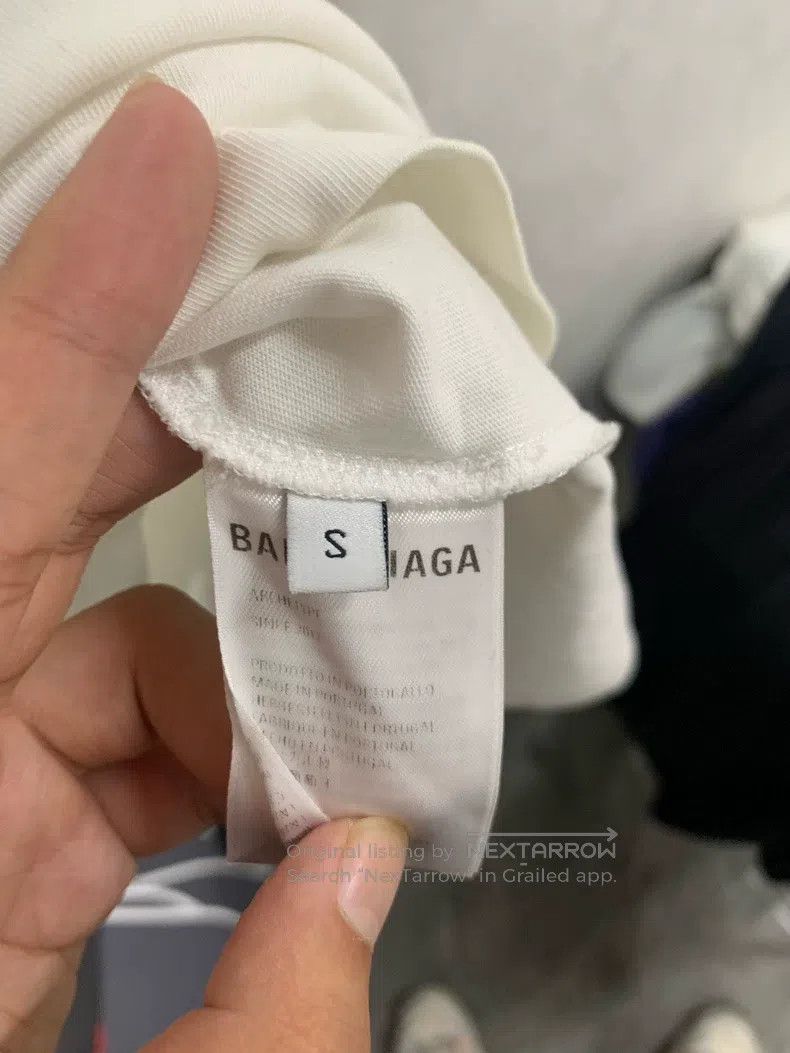 Balenciaga Balenciaga White Classic Small Printed Logo Pocket Short S Size US S / EU 44-46 / 1 - 3 Thumbnail