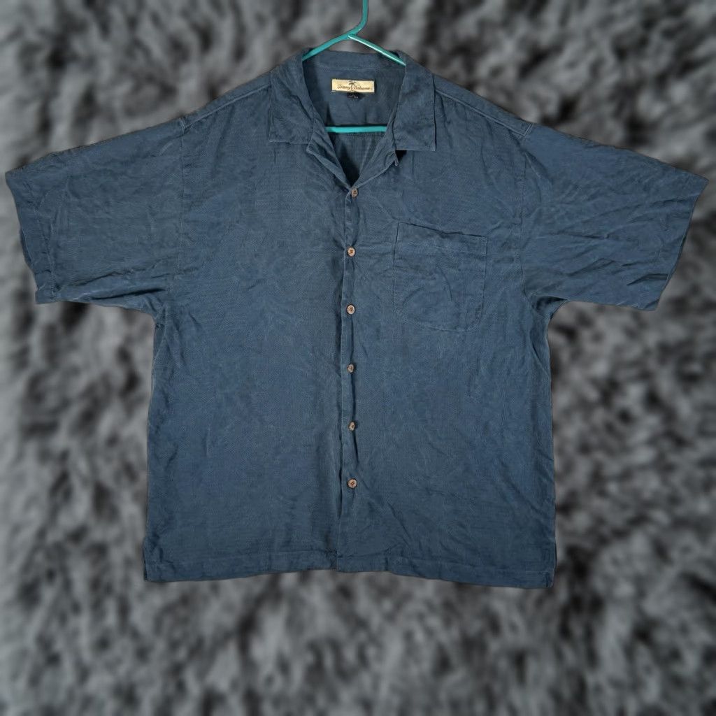 Tommy Bahama VINTAGE Tommy Bahama Camp Shirt XL Silk Coastal Resort Casual Vacation Relax Button-Up Short Sleeve Blue Silk Size US XL / EU 56 / 4 - 1 Thumbnail