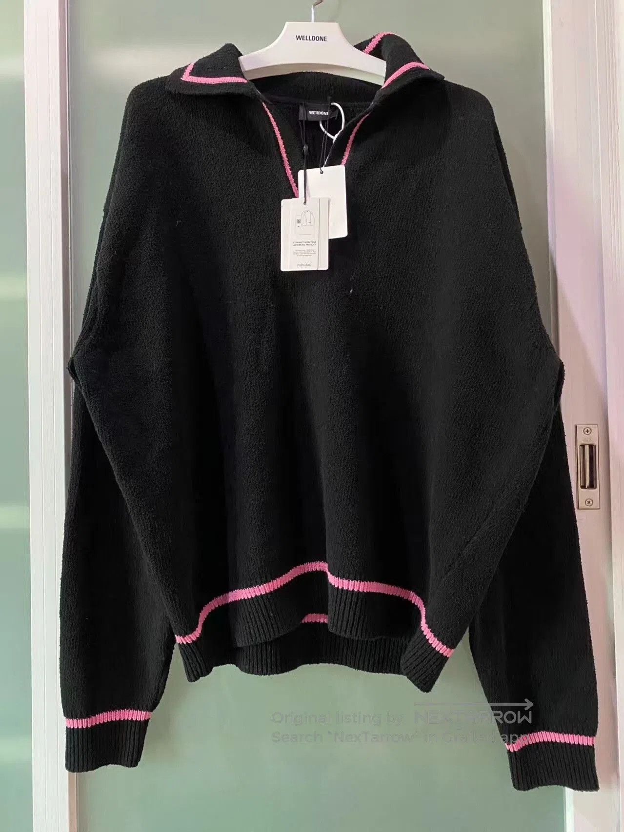 WE11DONE black and pink long sleeve sweater. Size US M / EU 48-50 / 2 - 1 Thumbnail