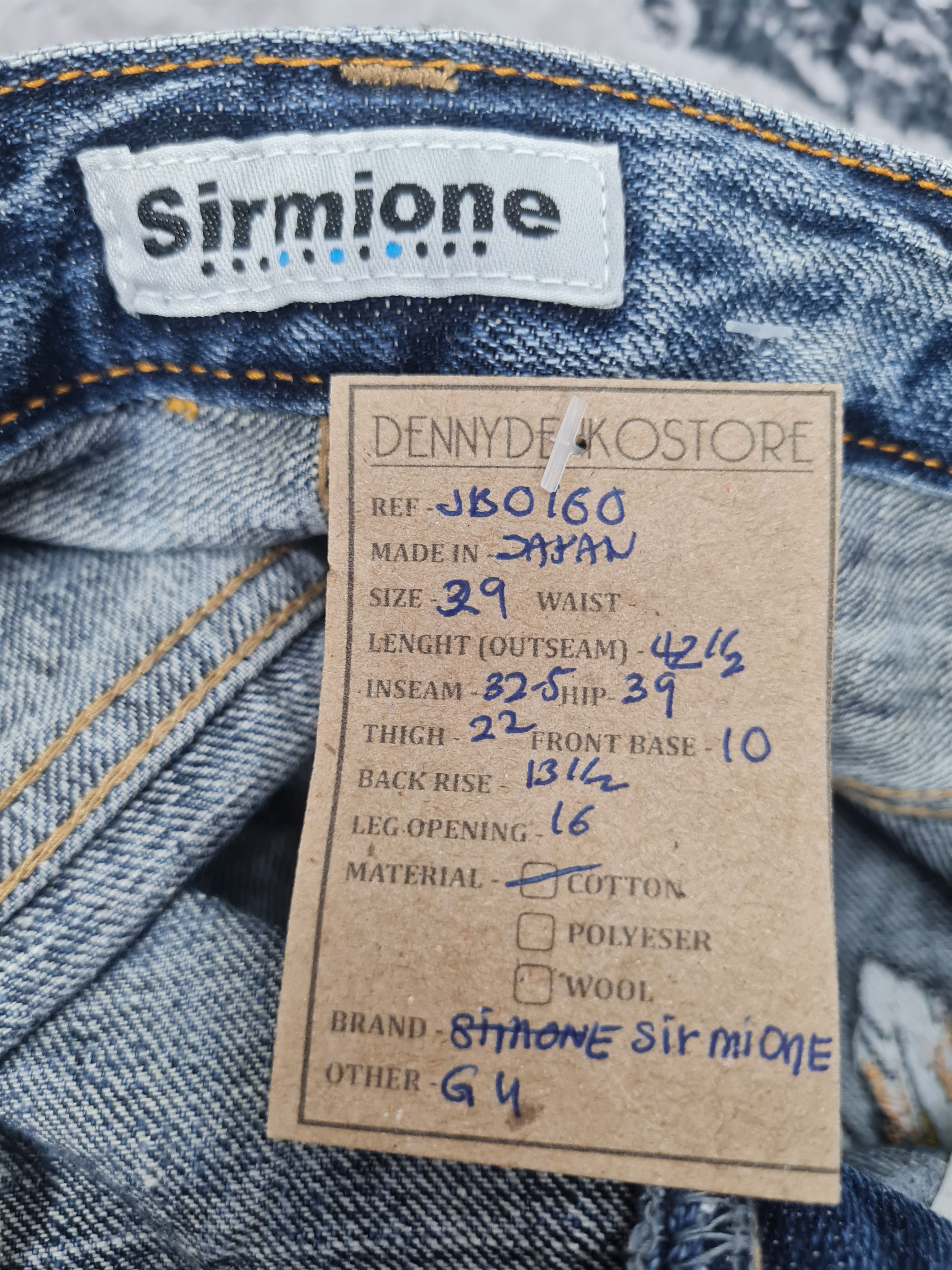 Japanese Brand Sirmione Embroider Skull Stone Wash Jeans 29x32.5 JB0160 Size US 29 - 12 Thumbnail