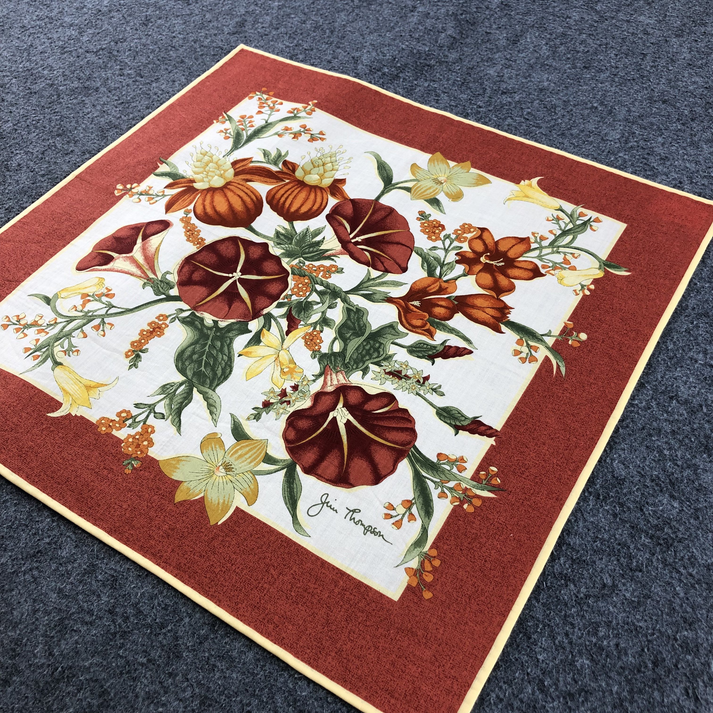 Jim Thompson Jim Thompson Silk Handkerchief Neckerchief Bandana H1325 Size ONE SIZE - 3 Thumbnail