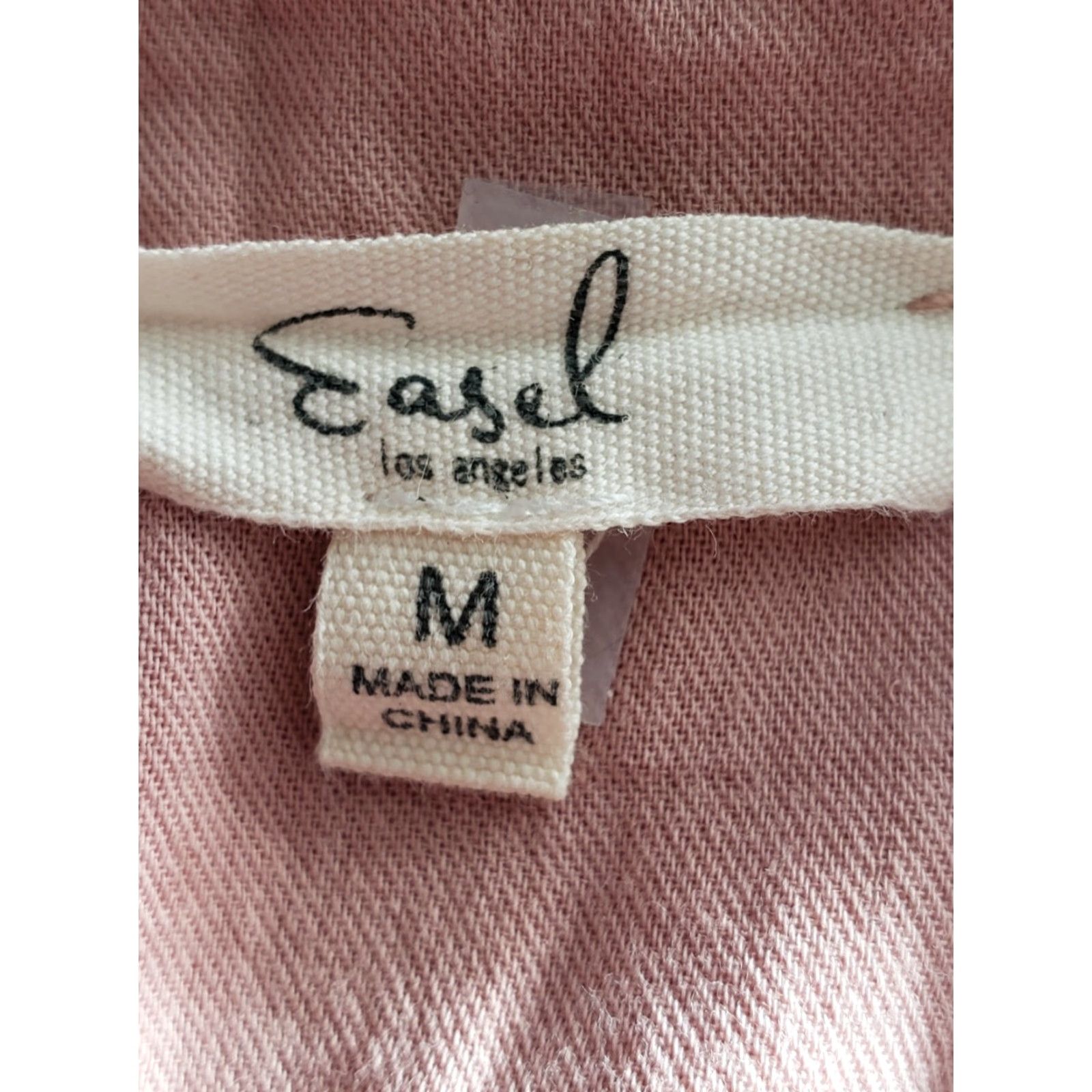 Vintage Easel Boho Top Womens Medium Pale Pink Long Sleeve Ruffle Button Front Size M / US 6-8 / IT 42-44 - 3 Thumbnail
