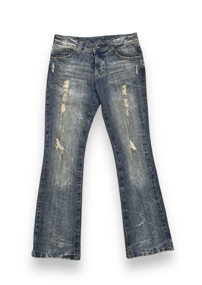 Hysteric Glamour × Japanese Brand × semanticdesign Flare SemanticDesign Distress Punk Denim Size 32" / US 10 / IT 46 - 1 Thumbnail
