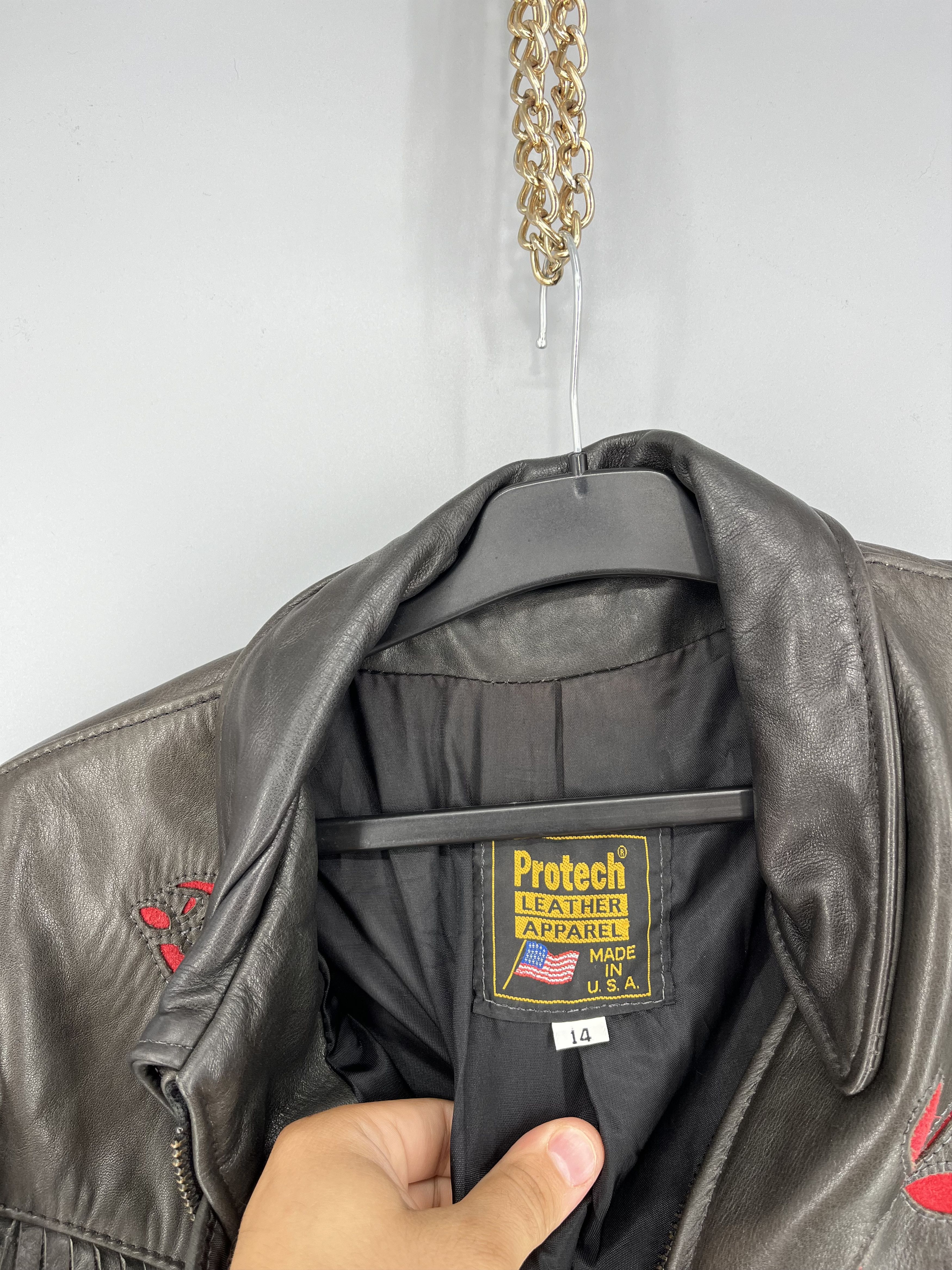 Vintage Vintage 90s Black Protech Leather Apparel Motortcycle Biker Size XL / US 12-14 / IT 48-50 - 10 Thumbnail