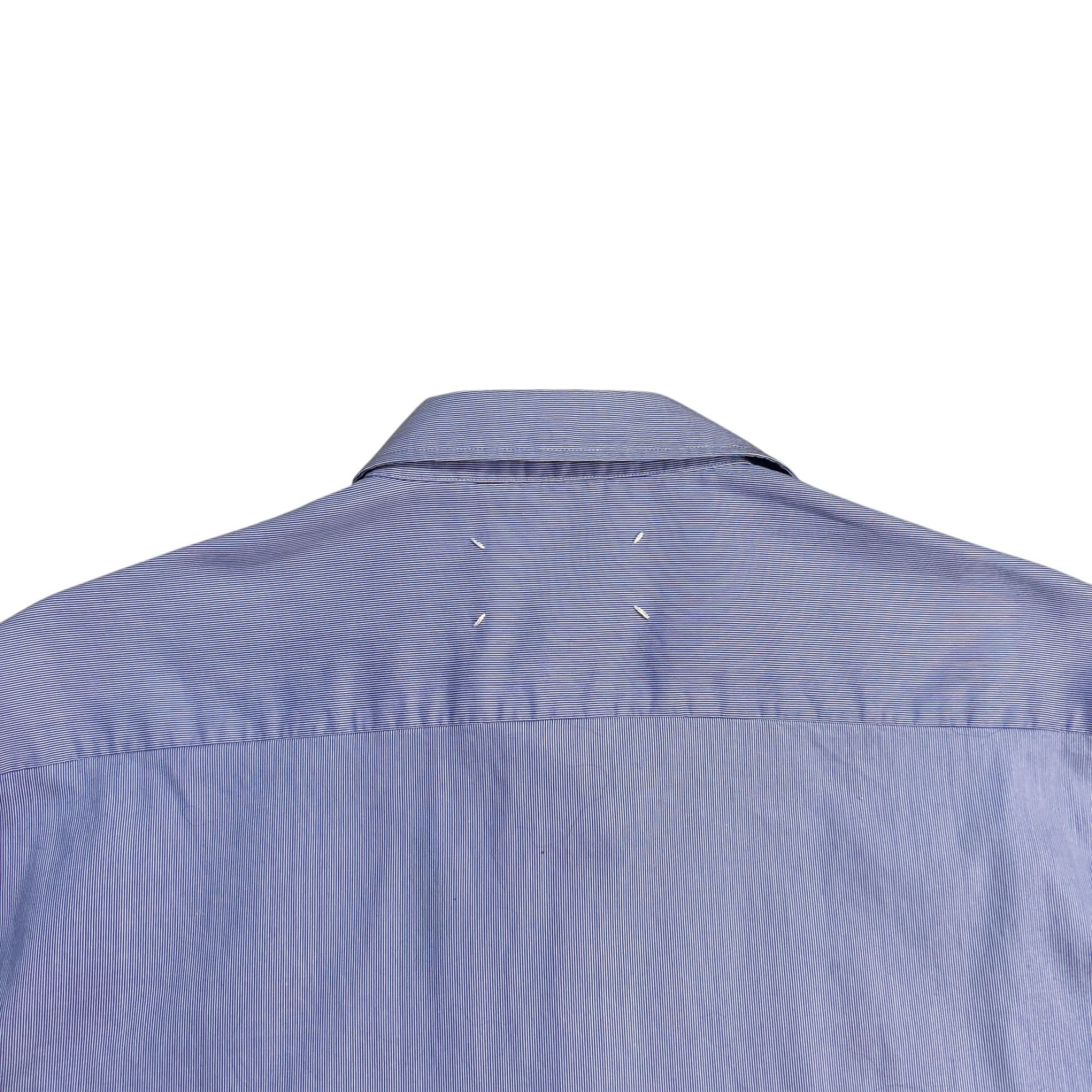 Maison Margiela White & Blue Micro Stripe Shirt Size US L / EU 52-54 / 3 - 7 Thumbnail