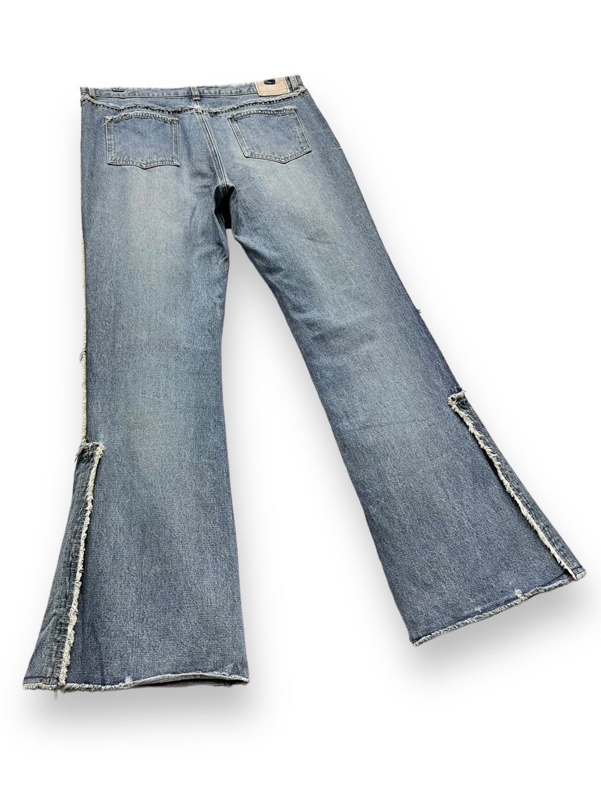 Designer × Japanese Brand × Vintage 🔥FYE 90’s Japanese Denim Frayed Side Bell Bottom Flared Size 32" / US 10 / IT 46 - 7 Thumbnail