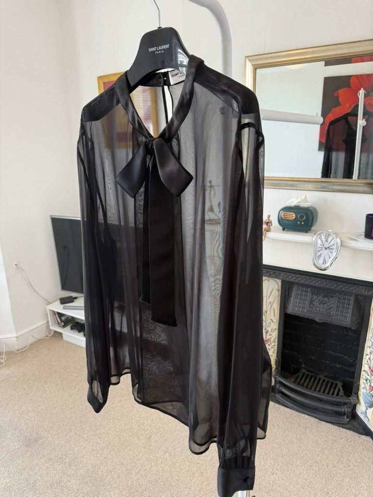 Saint Laurent Paris FW23' Saint Laurent Silk Blouse in Muslin Crepe Size US L / EU 52-54 / 3 - 7 Thumbnail