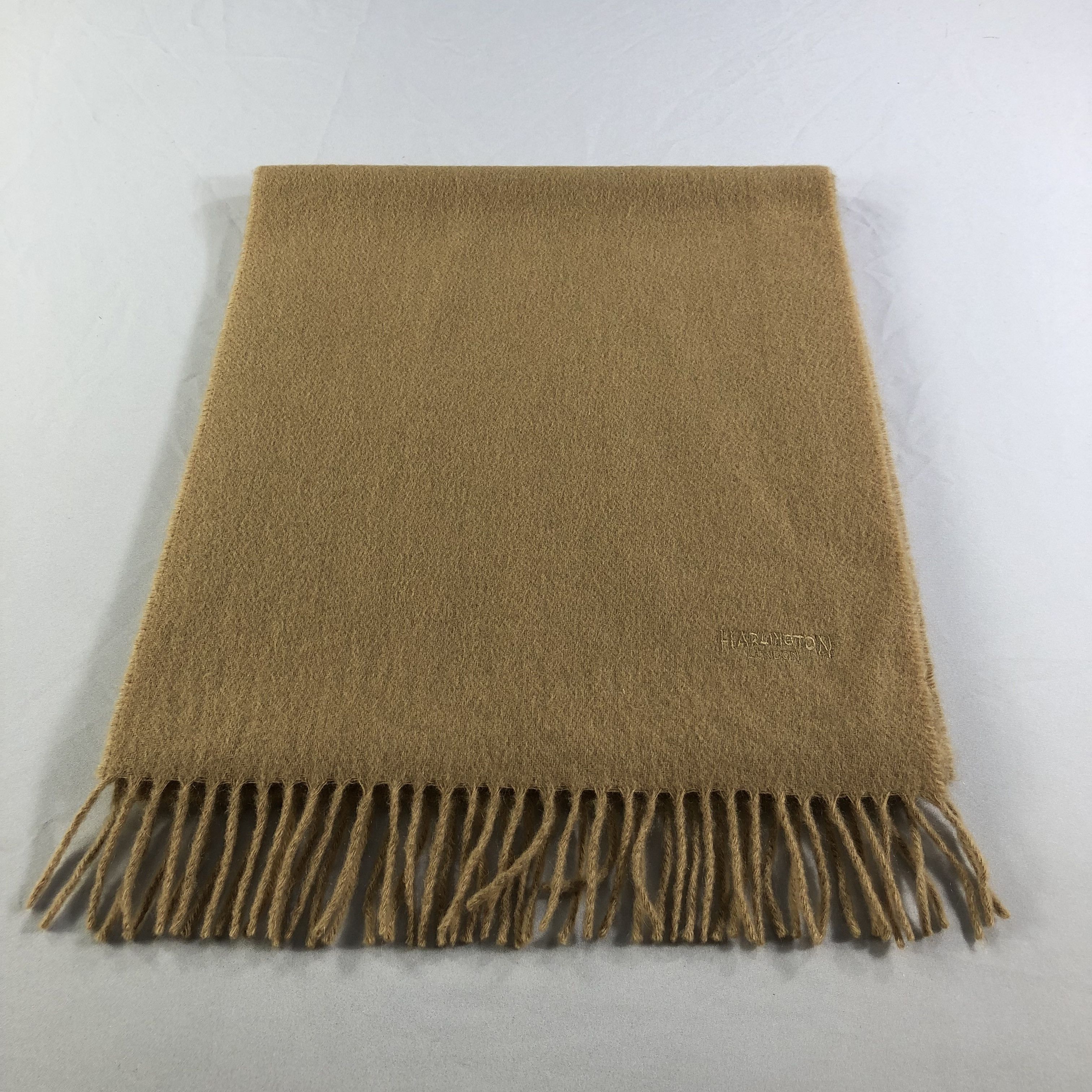 Vintage Harlington London Tan Cashmere Scarf Muffler V1517 Size ONE SIZE - 2 Thumbnail