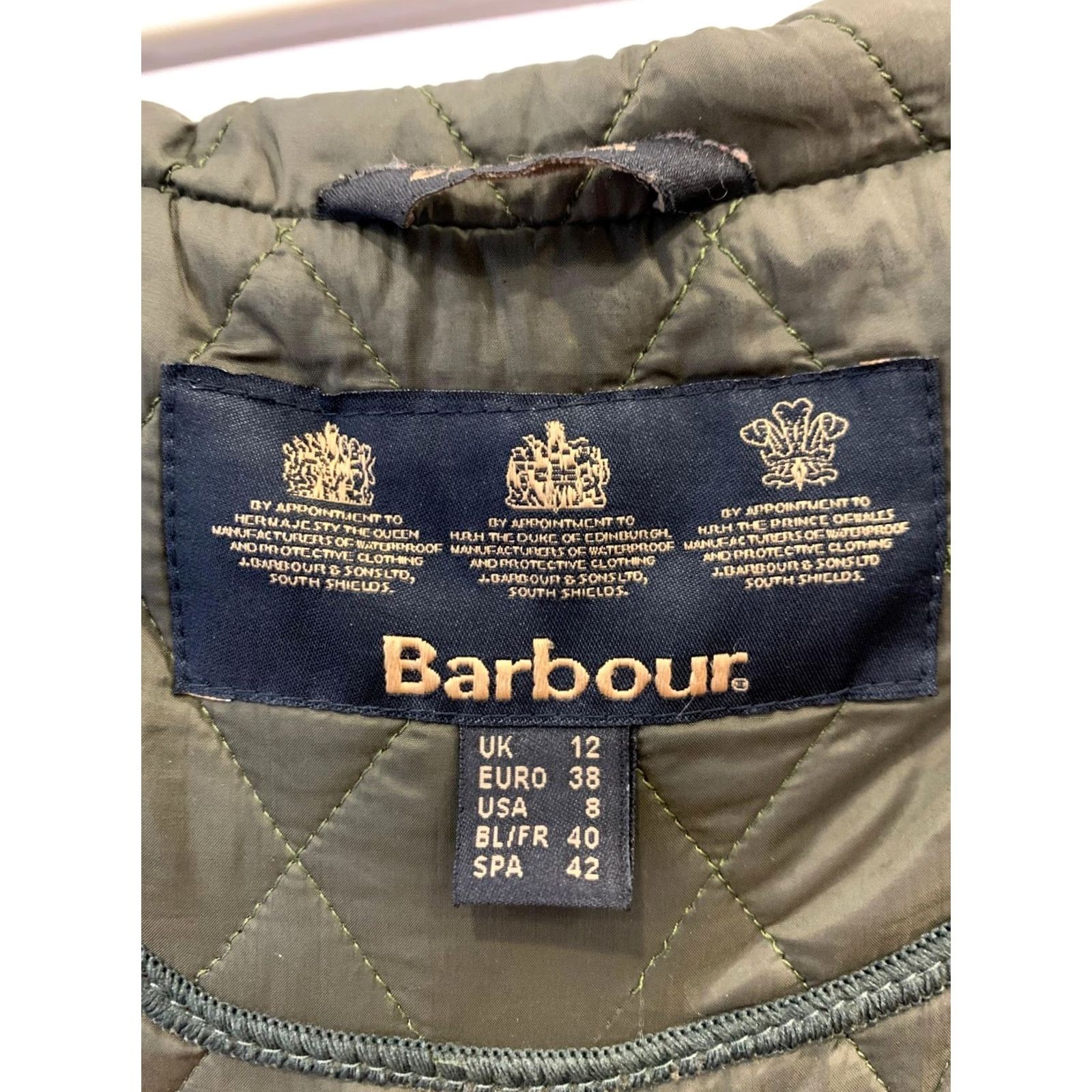 Barbour Barbour Quilted Jacket Olive Green Women’s UK 12 USA 8 Diamond Quilt Snap Size M / US 6-8 / IT 42-44 - 3 Thumbnail