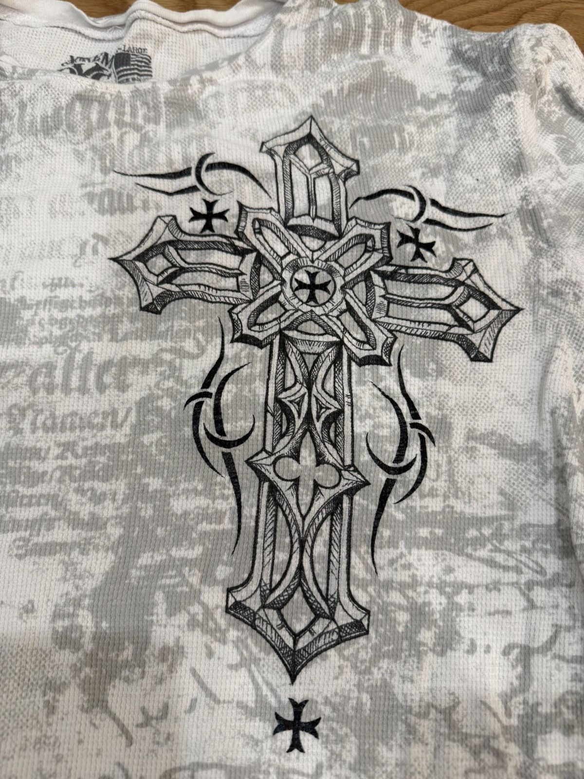 Other Xtreme Couture Affliction Style Waffle Cross Long Sleeve Size US XL / EU 56 / 4 - 2 Thumbnail