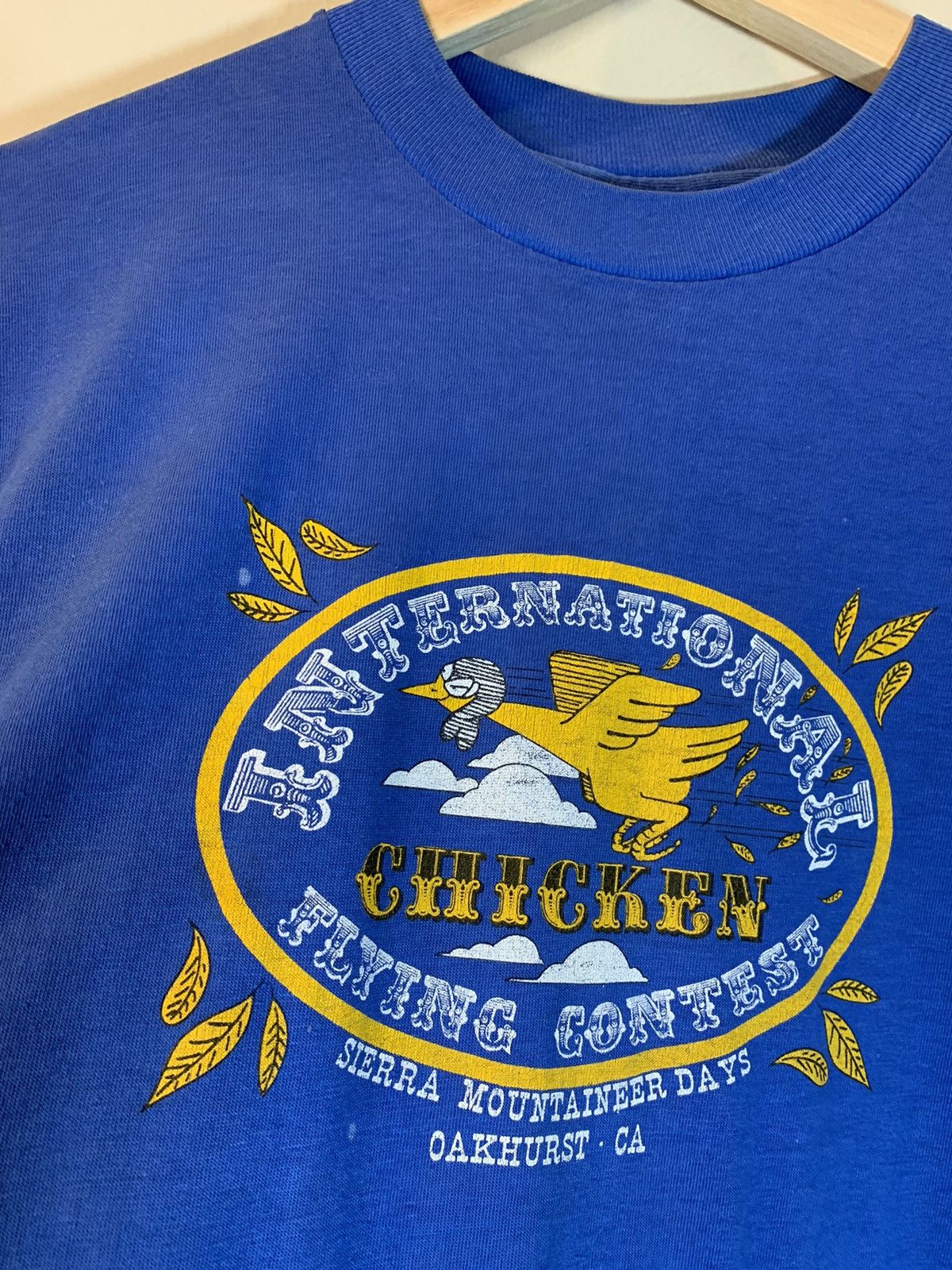 Vintage RARE Vintage 80’s International Chicken Flying Contest Shirt Size US L / EU 52-54 / 3 - 3 Thumbnail