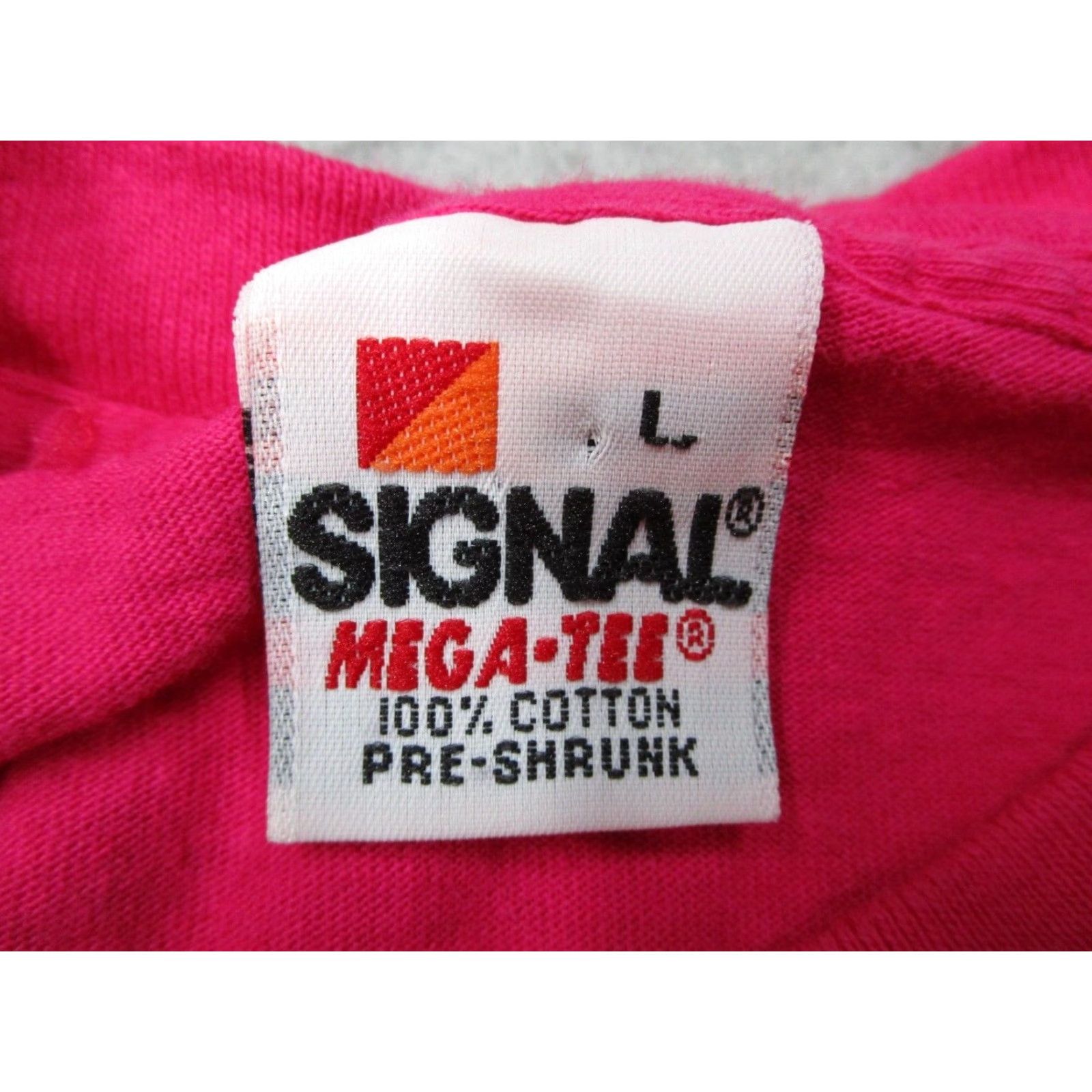 Vintage VINTAGE Signal Men's T-Shirt Large Pink 90s Beach Bohemian Retro Cotton Short Sleeve Size US L / EU 52-54 / 3 - 3 Thumbnail