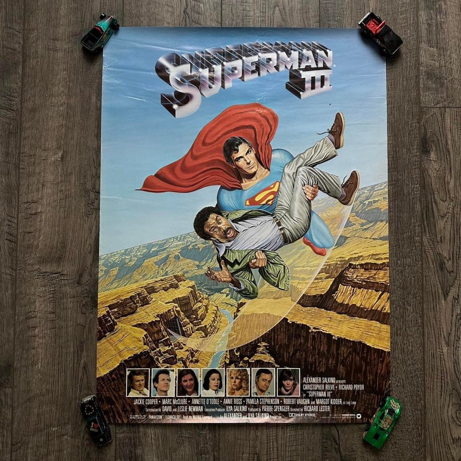 DC Comics × Vintage Vintage 80s Superman 3 III Dc Comics Official Movie Poster Size ONE SIZE - 1 Thumbnail